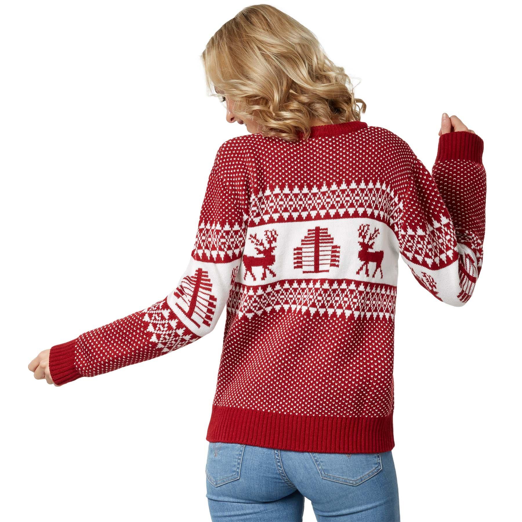 Tectake Weihnachtspullover Winterwunderland-weiss für Frauen