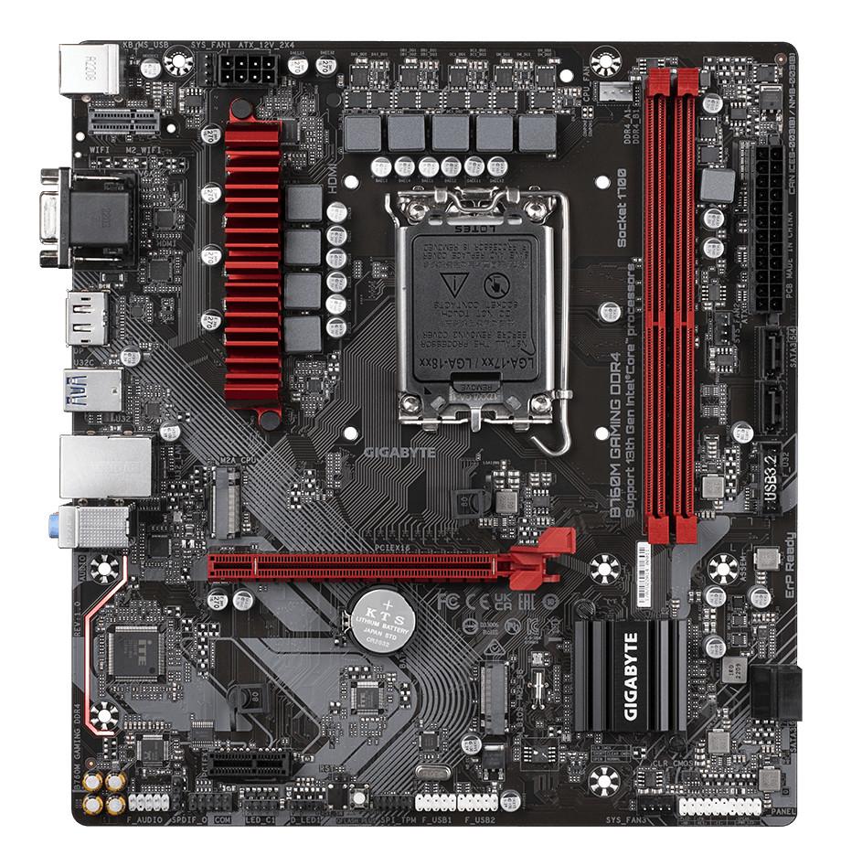 Gigabyte B760M GAMING DDR4 Motherboard - Unterstützt Intel Core 14. Generation CPUs, 6+2+1 Phasen Digital VRM, bis zu 5333MHz DDR4 (OC), 2xPCIe 4.0 M.2, 2.5GbE LAN, USB 3.2 Gen1