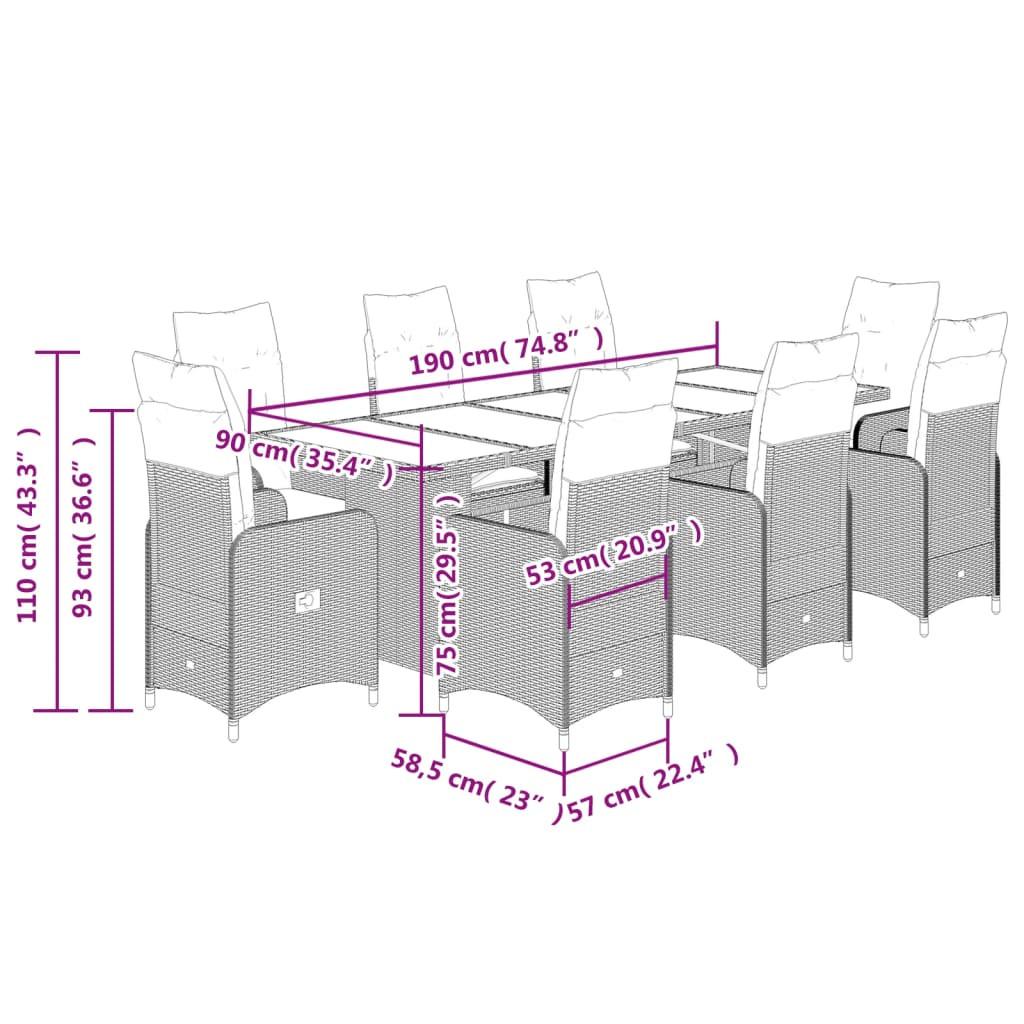 VidaXL Bistro set poly-rattan