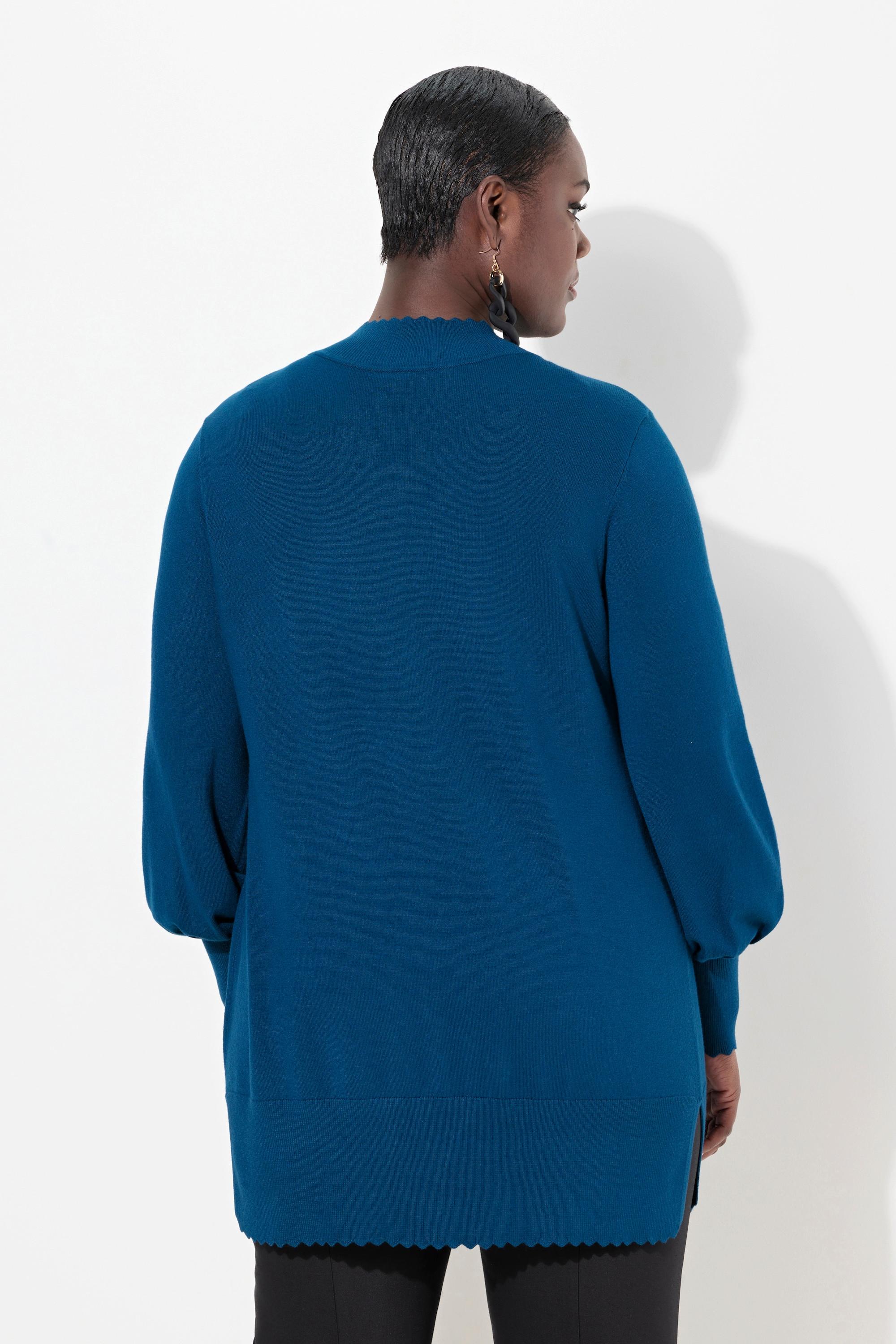 Ulla Popken Pullover, Muschelsaum, Stehkragen, Langarm