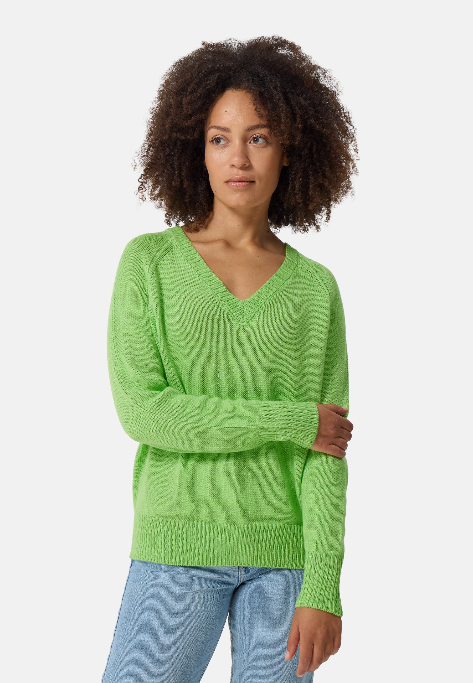 CASH-MERE.CH Seide Kaschmir Oversize Style V-Ausschnitt Pullover