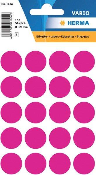 HERMA HERMA Etiketten rund 19mm 1886 pink 100 Stück