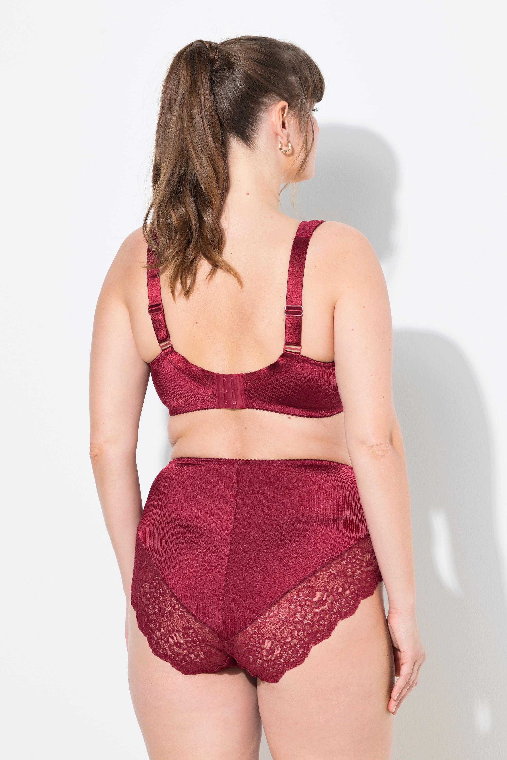 Ulla Popken Minimizer-BH, Satin, Spitze, ohne Bügel, Cup C - F