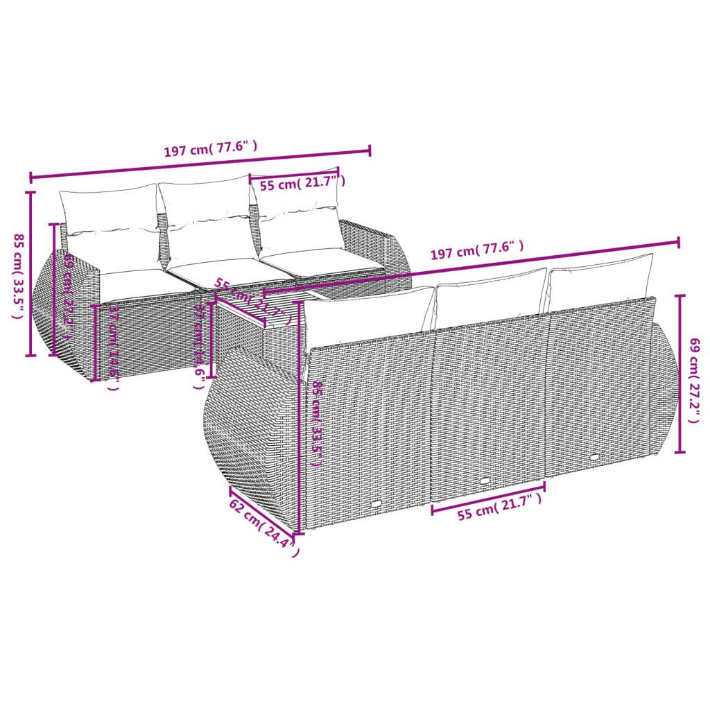VidaXL Garten sofagarnitur poly-rattan
