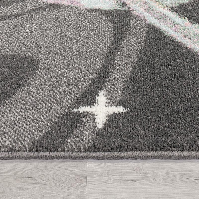 Paco Home Kinderteppich Weltall Universum Antrazith