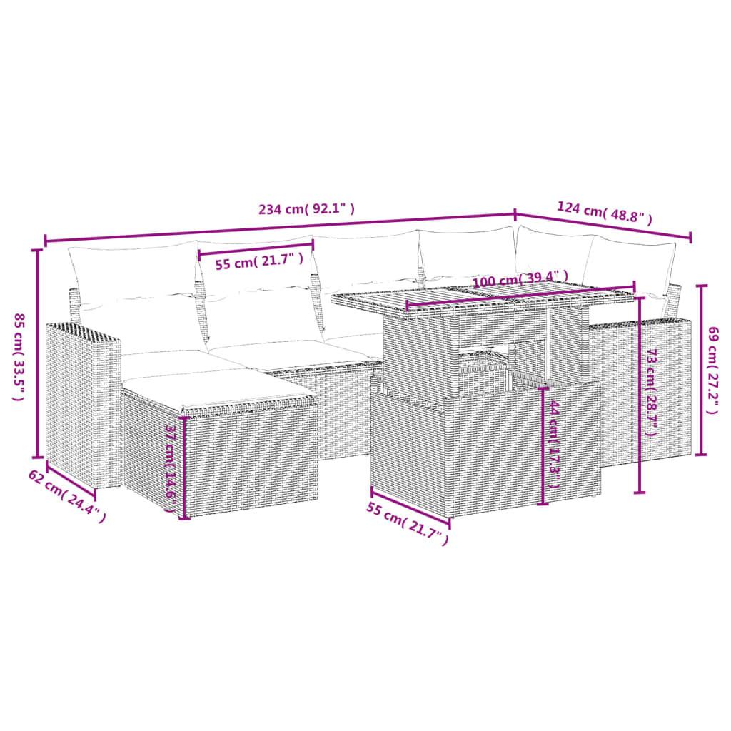 VidaXL Garten sofagarnitur poly-rattan