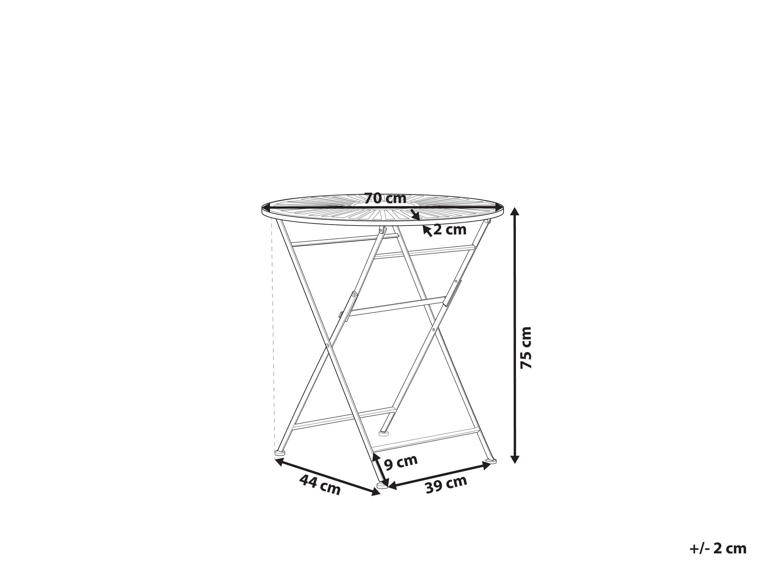 Beliani Outdoor Bistrotisch aus Eisen Retro TRENTO