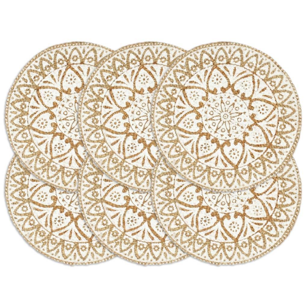 VidaXL Tischsets 6 stk. rund jute jute