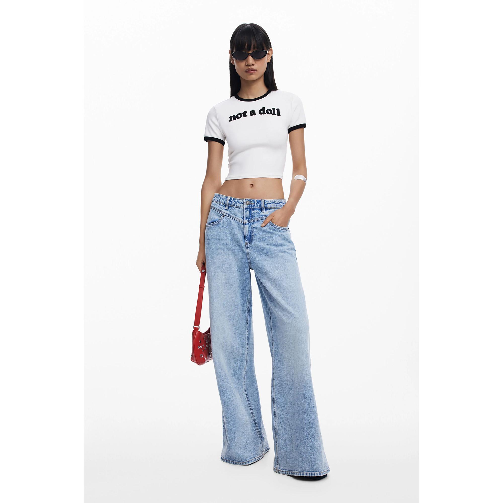 Desigual Kurzarm Rundhals T-Shirt Not a Doll