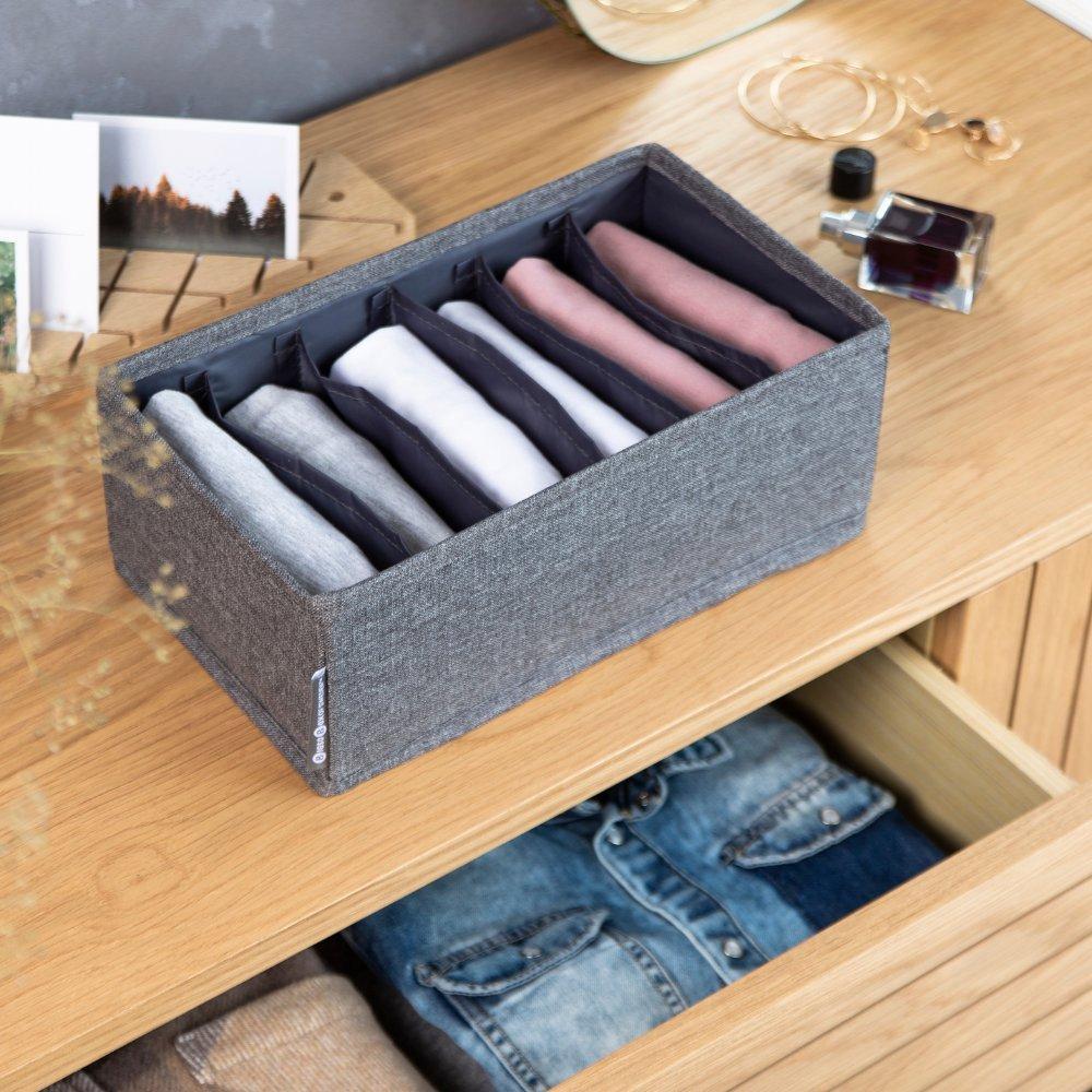 Bigso Box of Sweden SOFT Organizer Grau 6 Fächer schmal