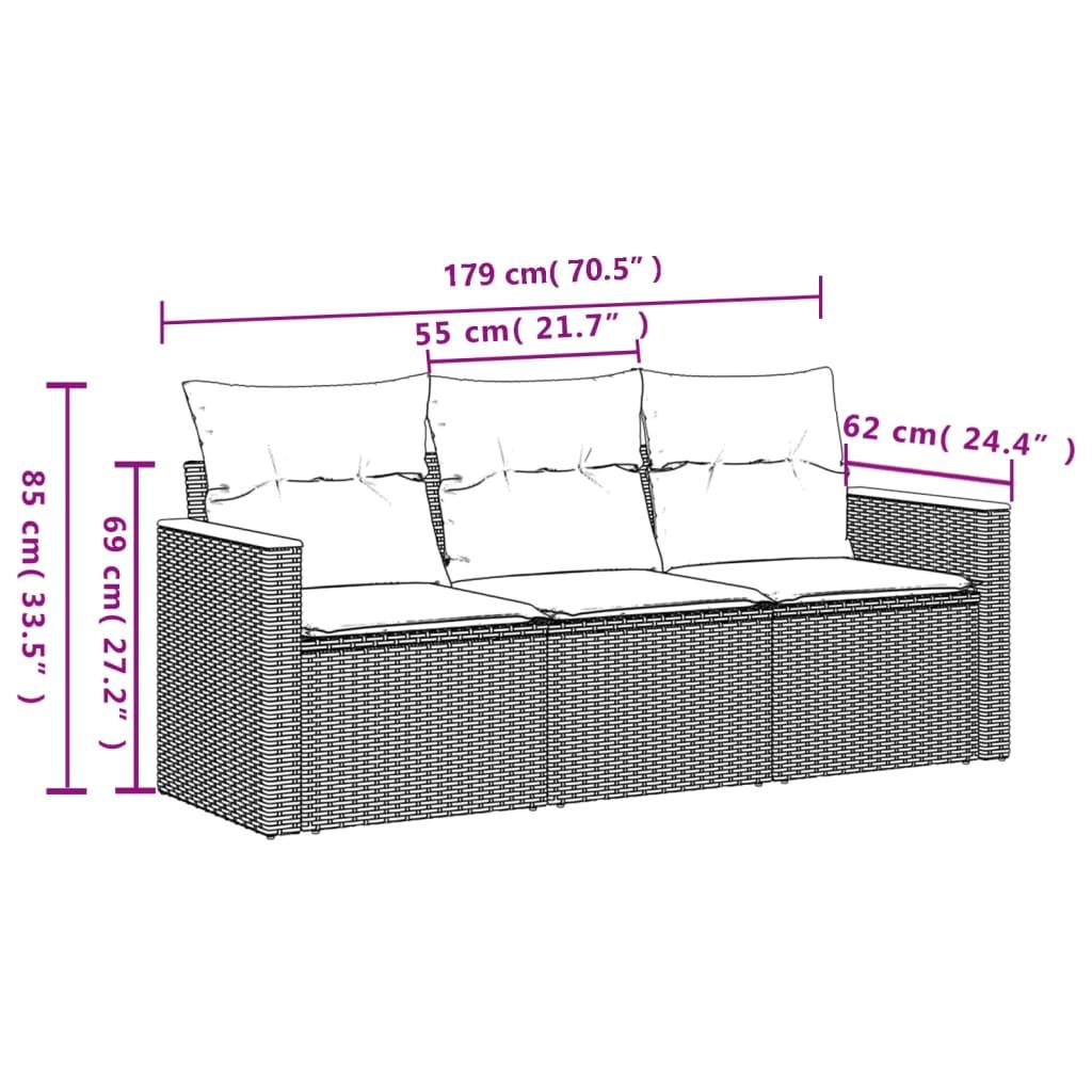 VidaXL Garten sofagarnitur poly-rattan