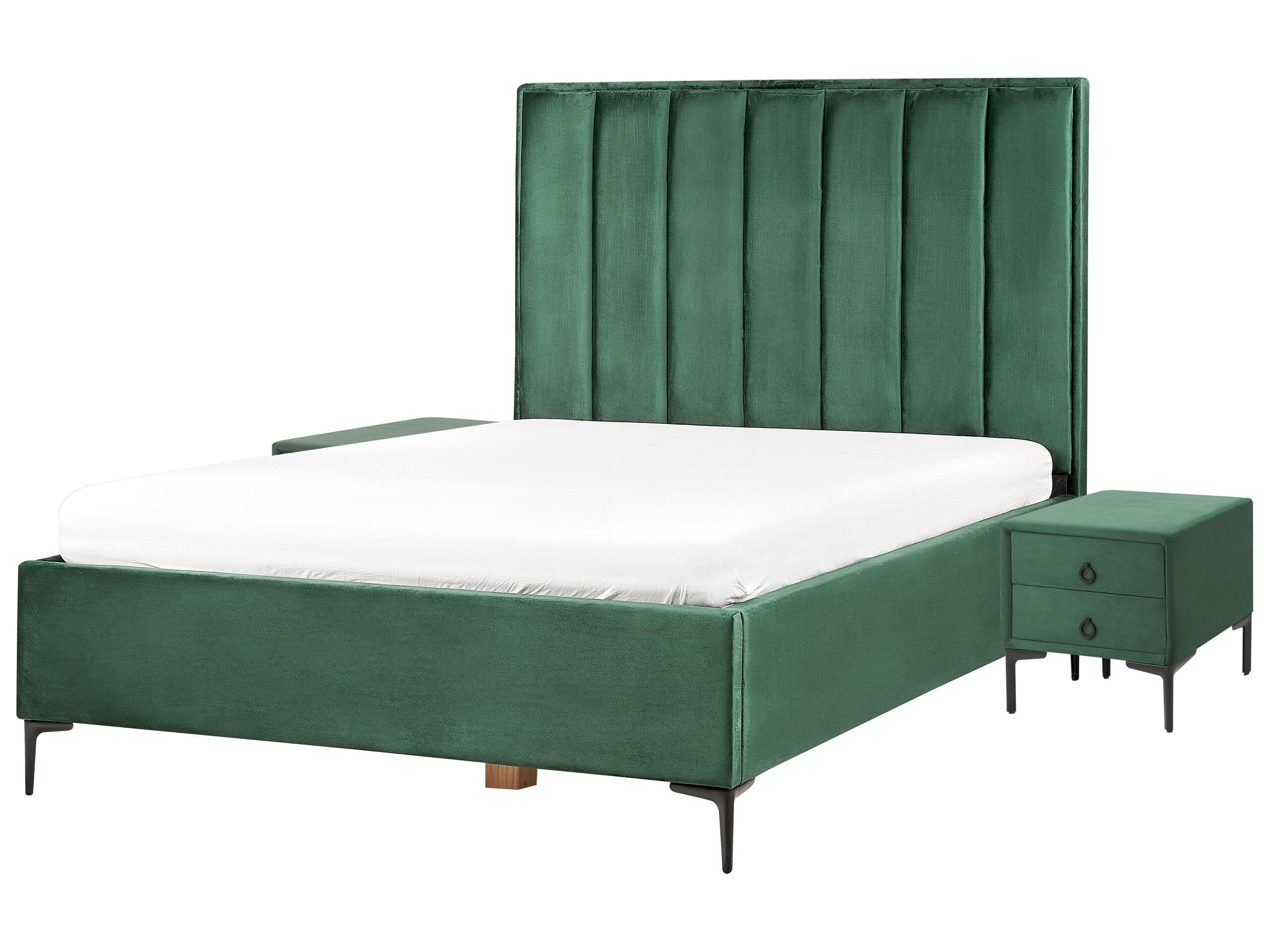 Beliani Schlafzimmer Set aus Samtstoff SEZANNE