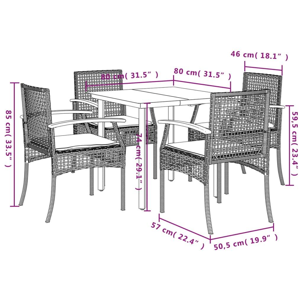 VidaXL Garten essgruppe poly-rattan
