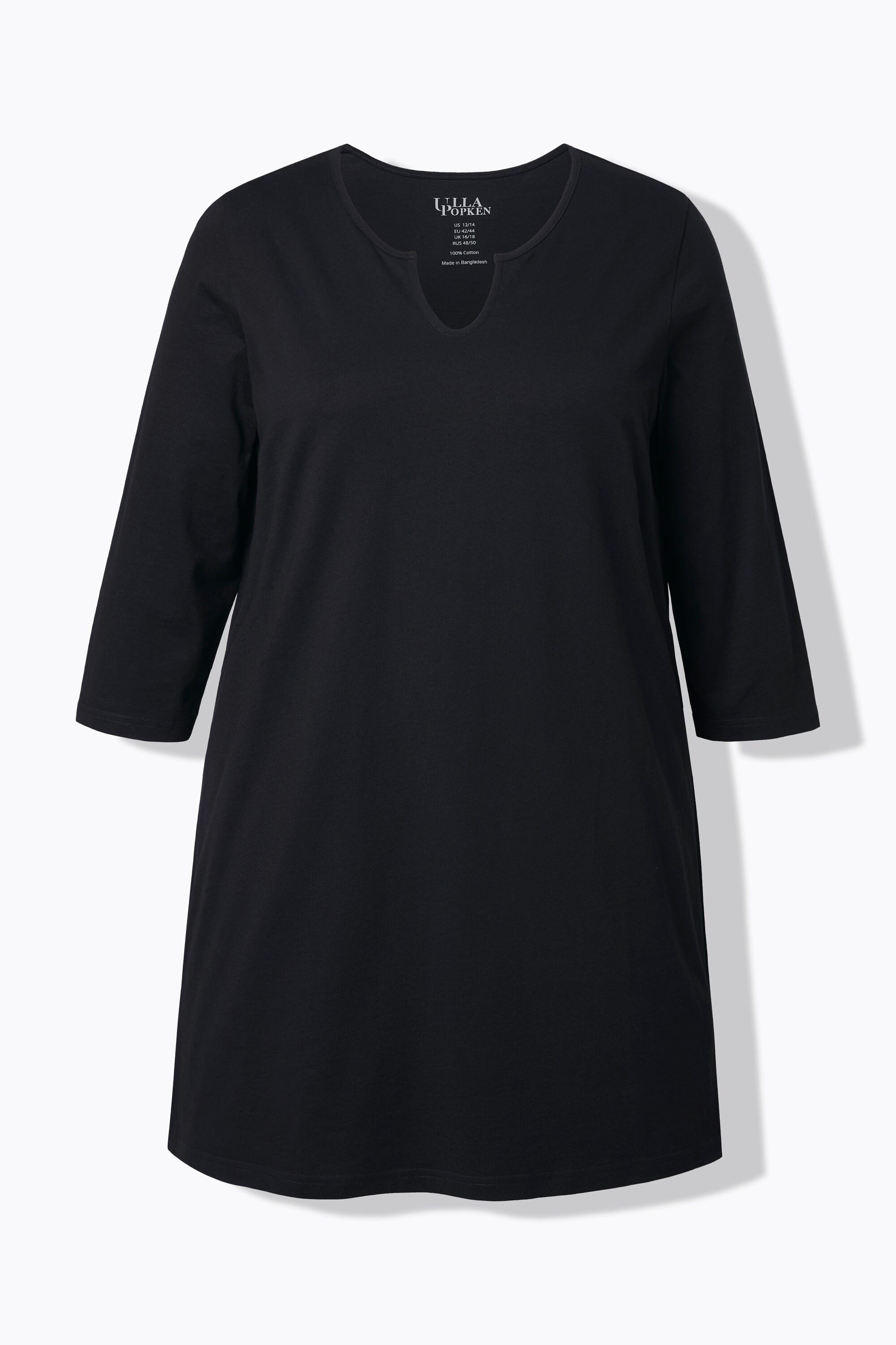 Ulla Popken A-Linie Tunika Longshirt mit 3/4-Arm