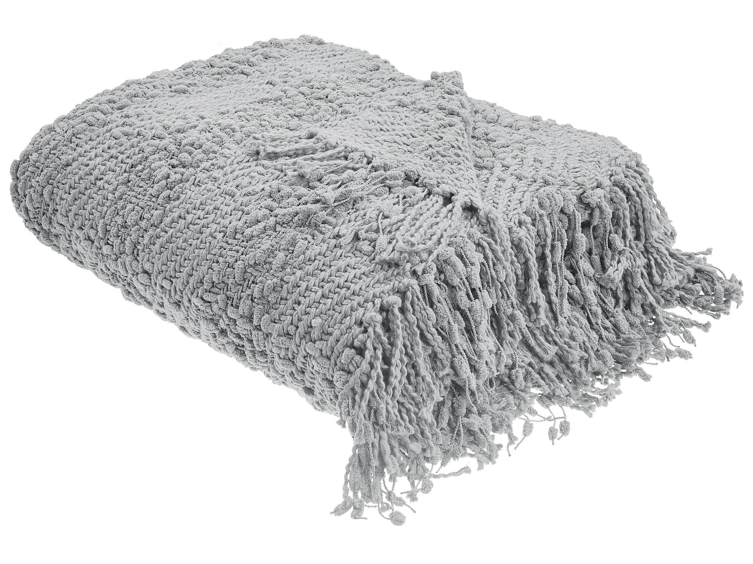 Beliani Kuscheldecke aus Baumwolle Boho VELLA