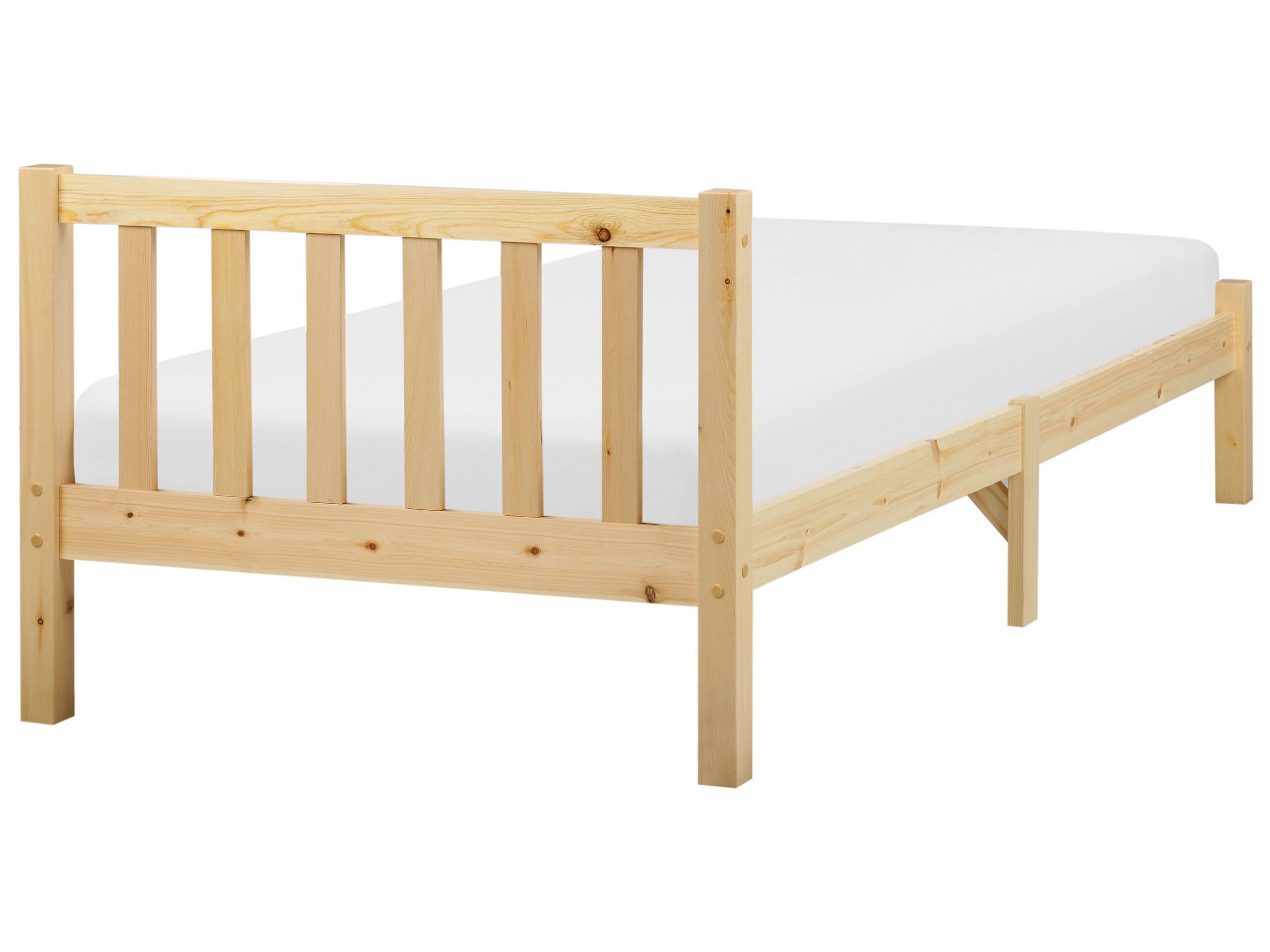 Beliani Bett mit Lattenrost aus Kiefernholz Skandinavisch FLORAC