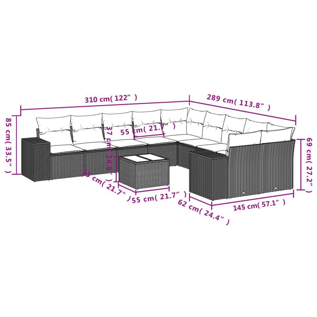 VidaXL Garten sofagarnitur poly-rattan