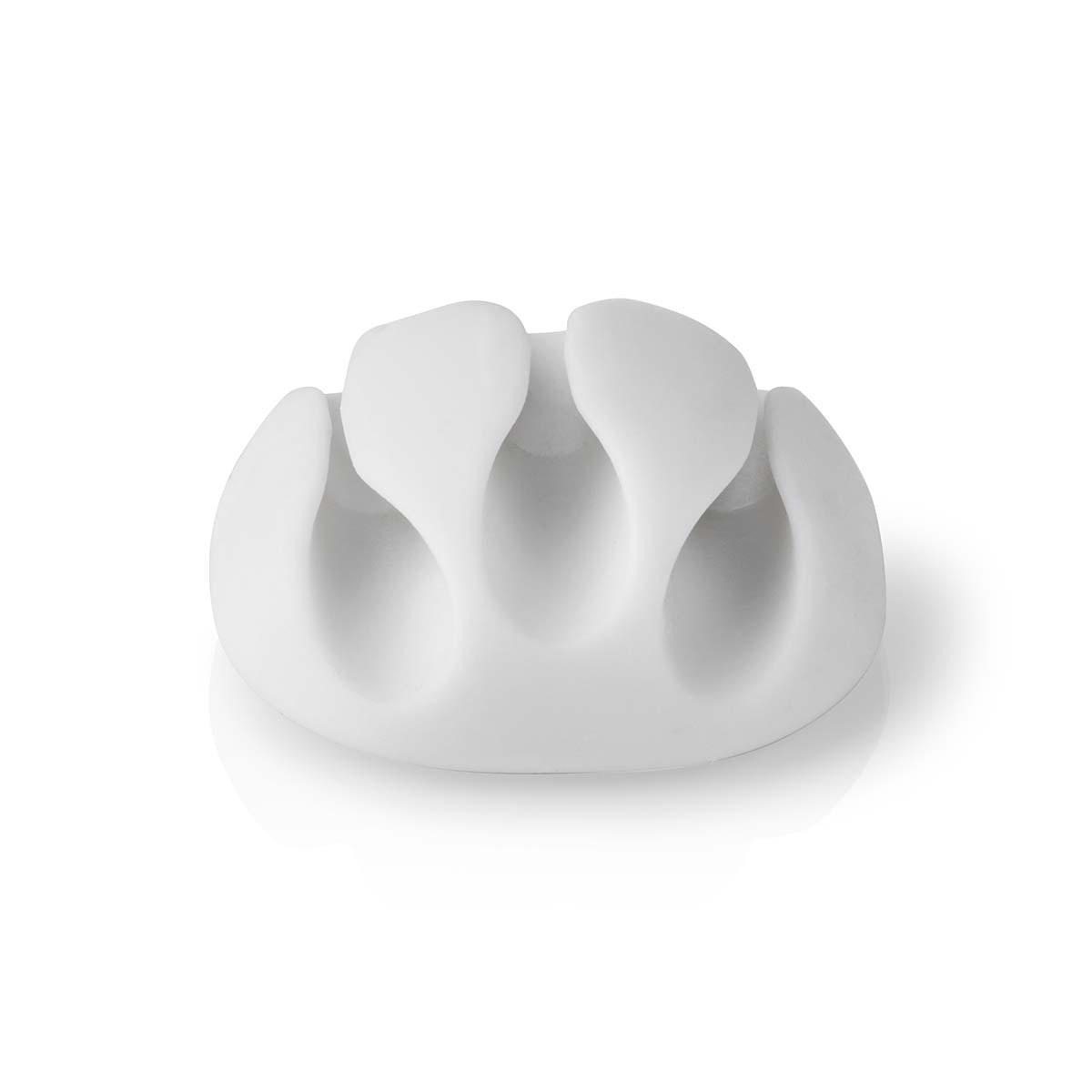 Nedis Kabelmanagement | Kabelklemme | Click and Go | 4 Stk. | Anzahl der Schlitze: 3 Scheiben | Maximale Kabelstärke: 5,3 mm | TPE | Weiß