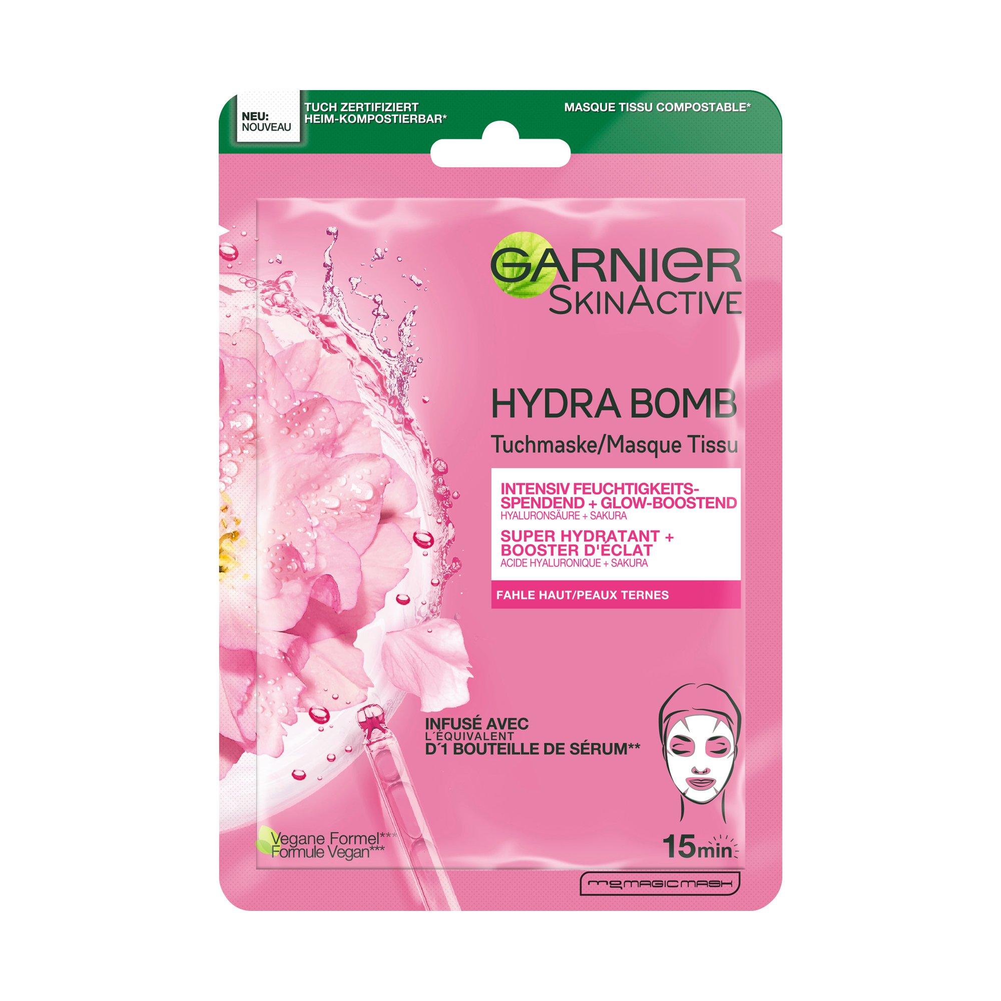 GARNIER Sakura Hydra Bomb Tuchmaske Sakura für fahle Haut