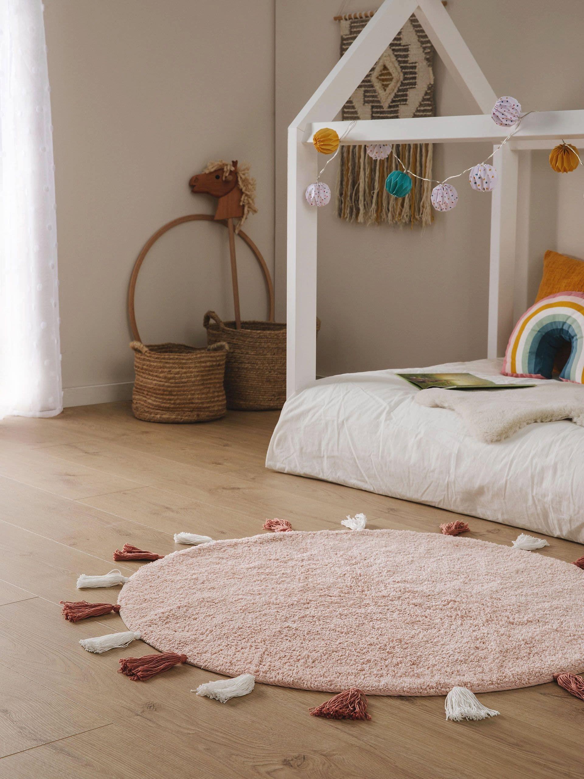Benuta Waschbarer Kinderteppich Malu Rosa