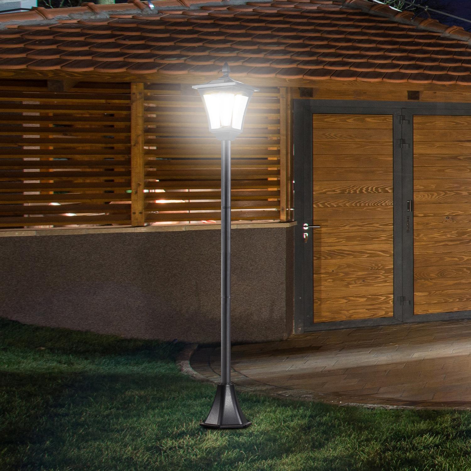 Northio Solar Gartenlaterne Laterne Wegleuchte Mit Led 40 Lumen Schwarz 18 X 18 X 160Cm
