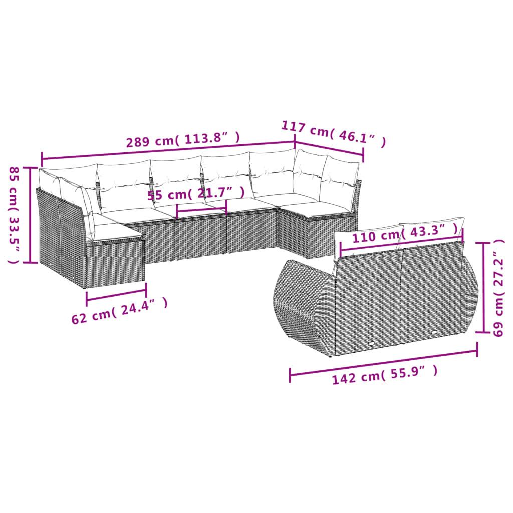 VidaXL Garten sofagarnitur poly-rattan