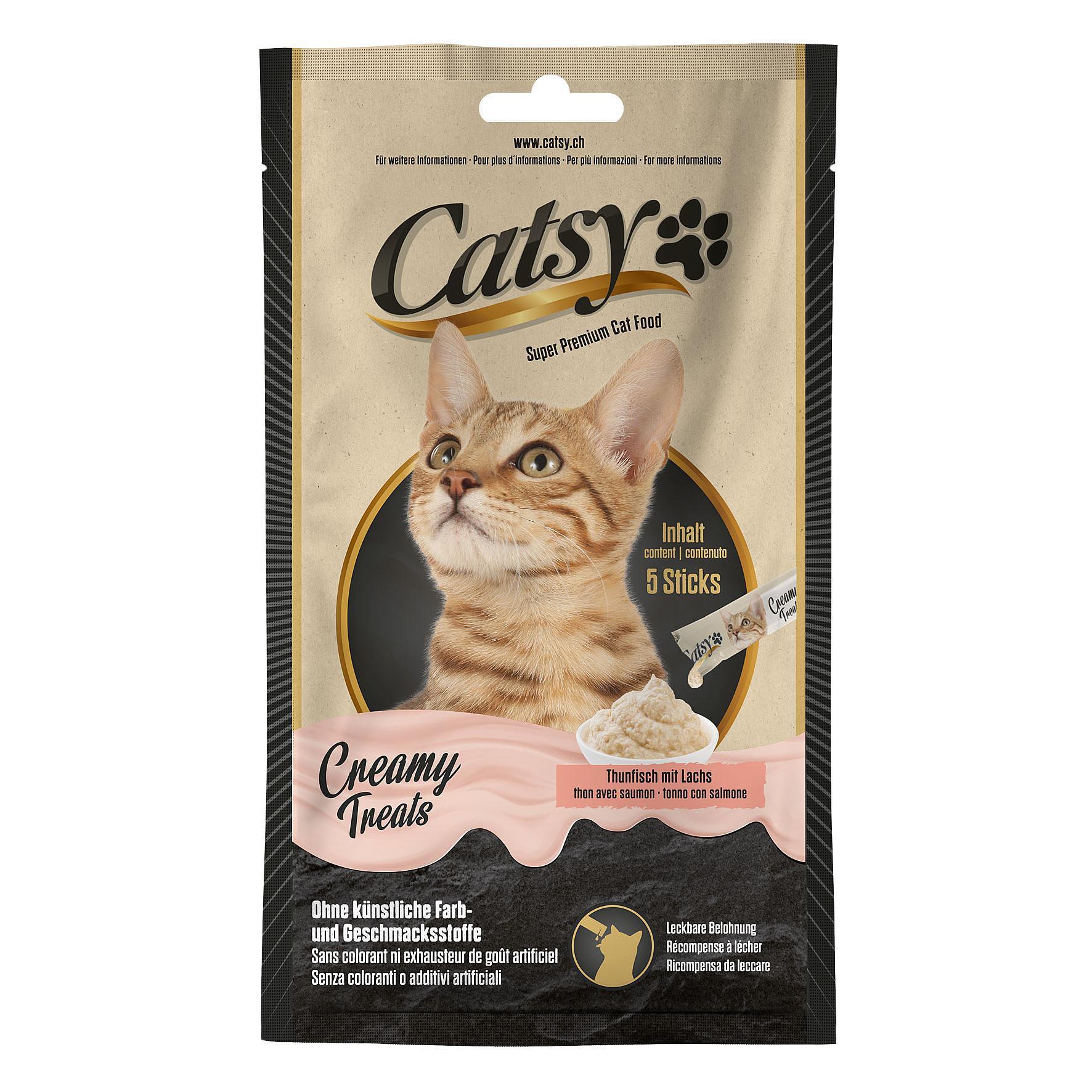 CATSY Creamy Treats Snacks Thunfisch mit Lachs - Multipack