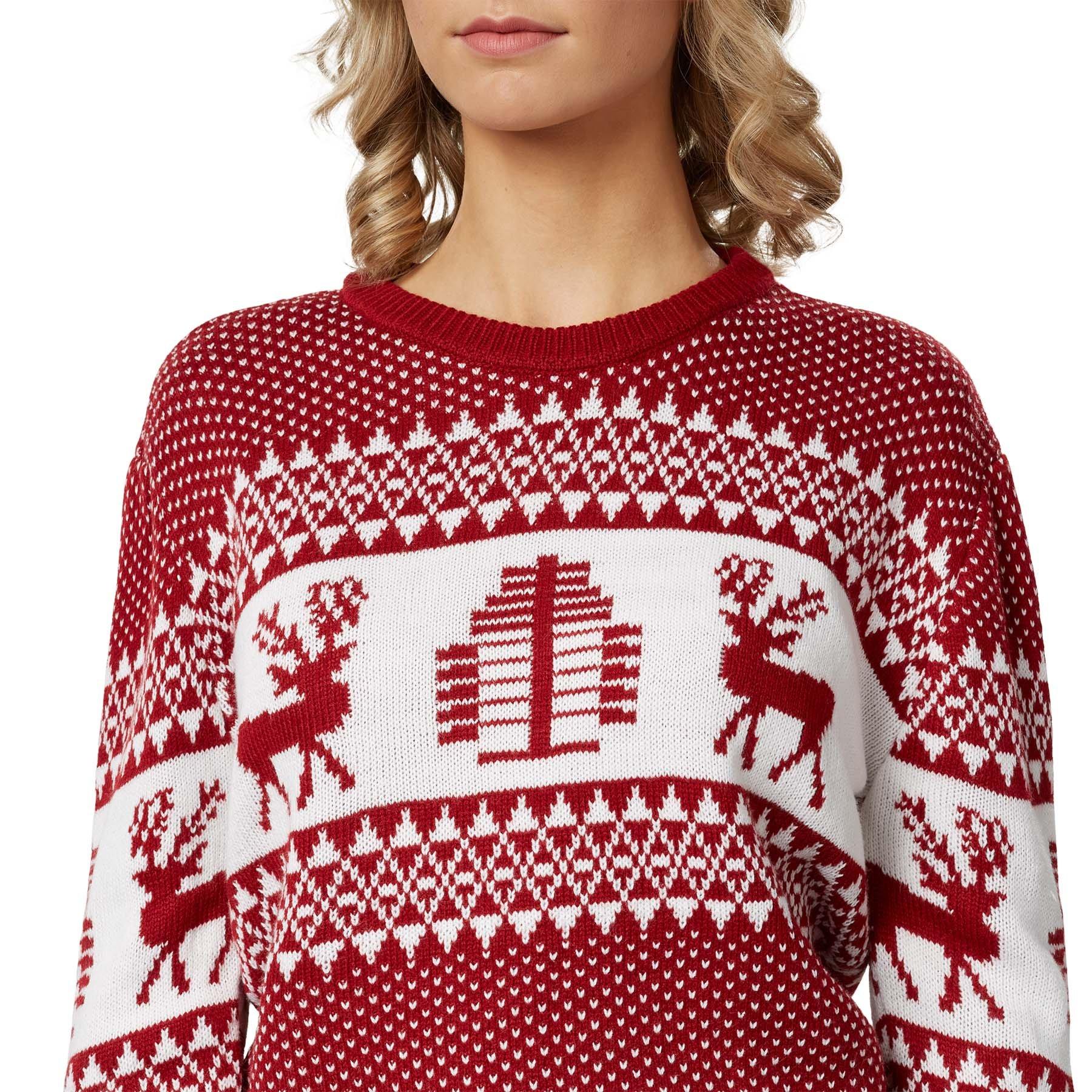 Tectake Weihnachtspullover Winterwunderland-weiss für Frauen