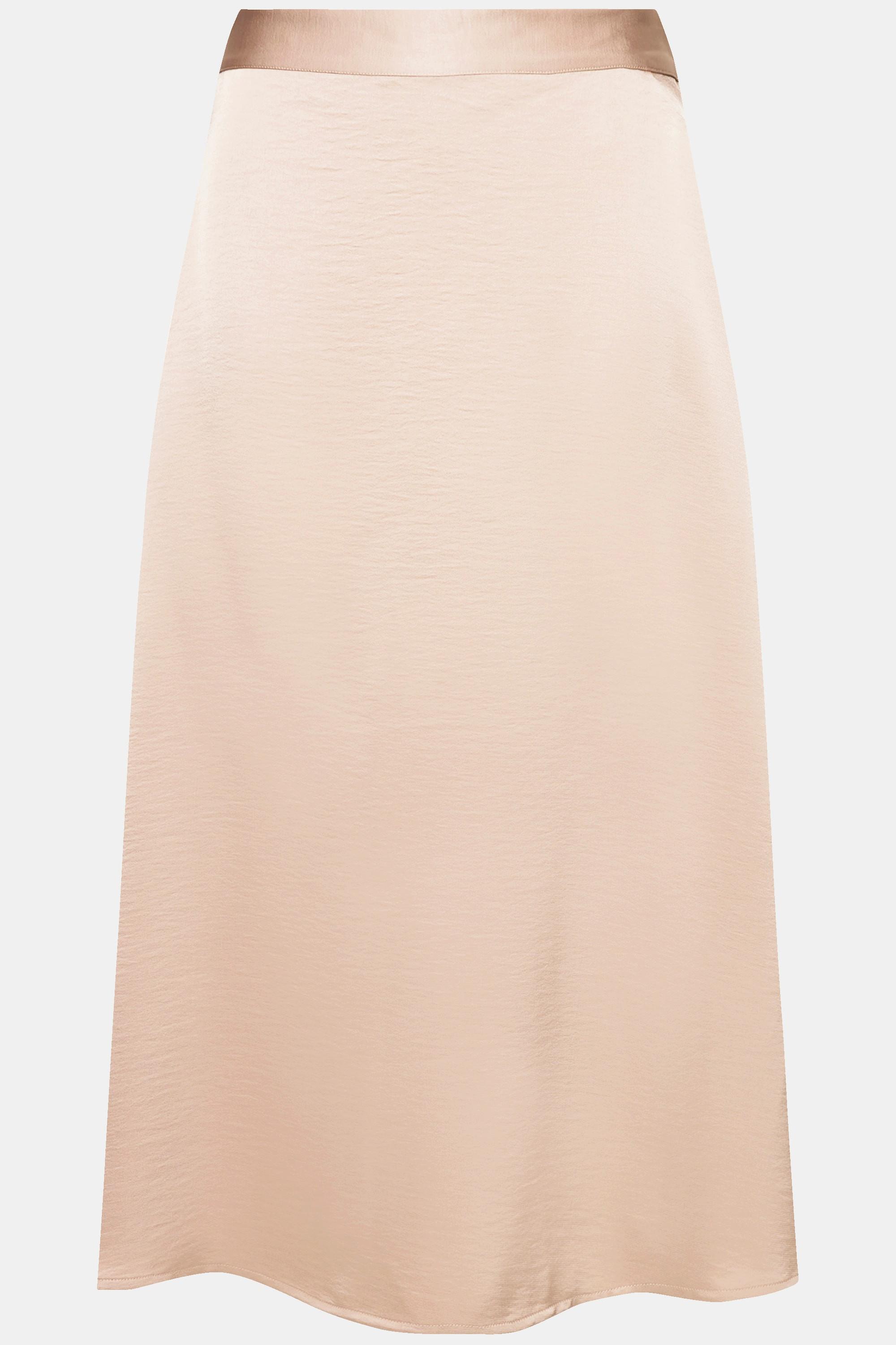 Ulla Popken Satin-Midirock, A-Linie, Komfortbund