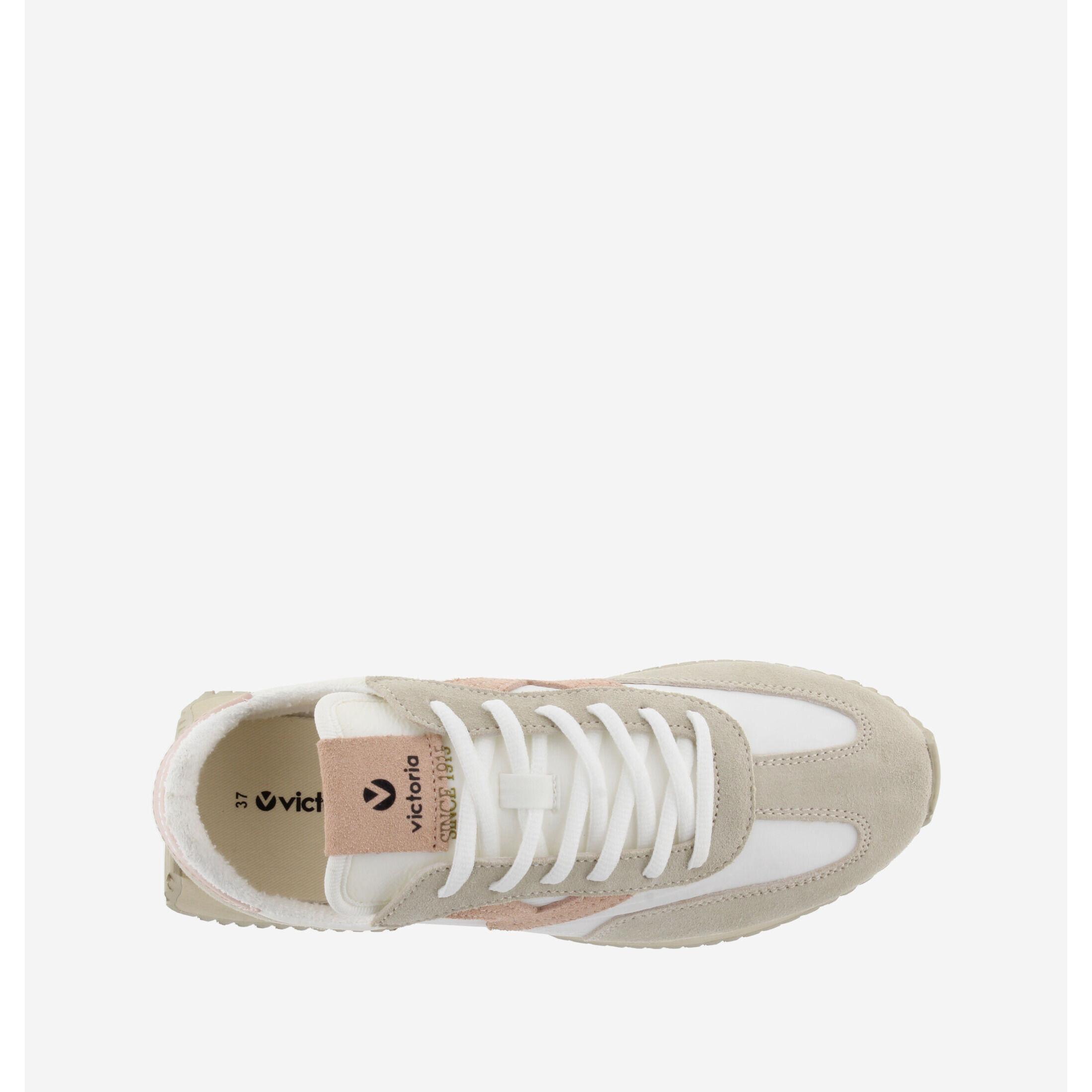 Victoria retro-sneaker aus spaltleder für damen cosmos