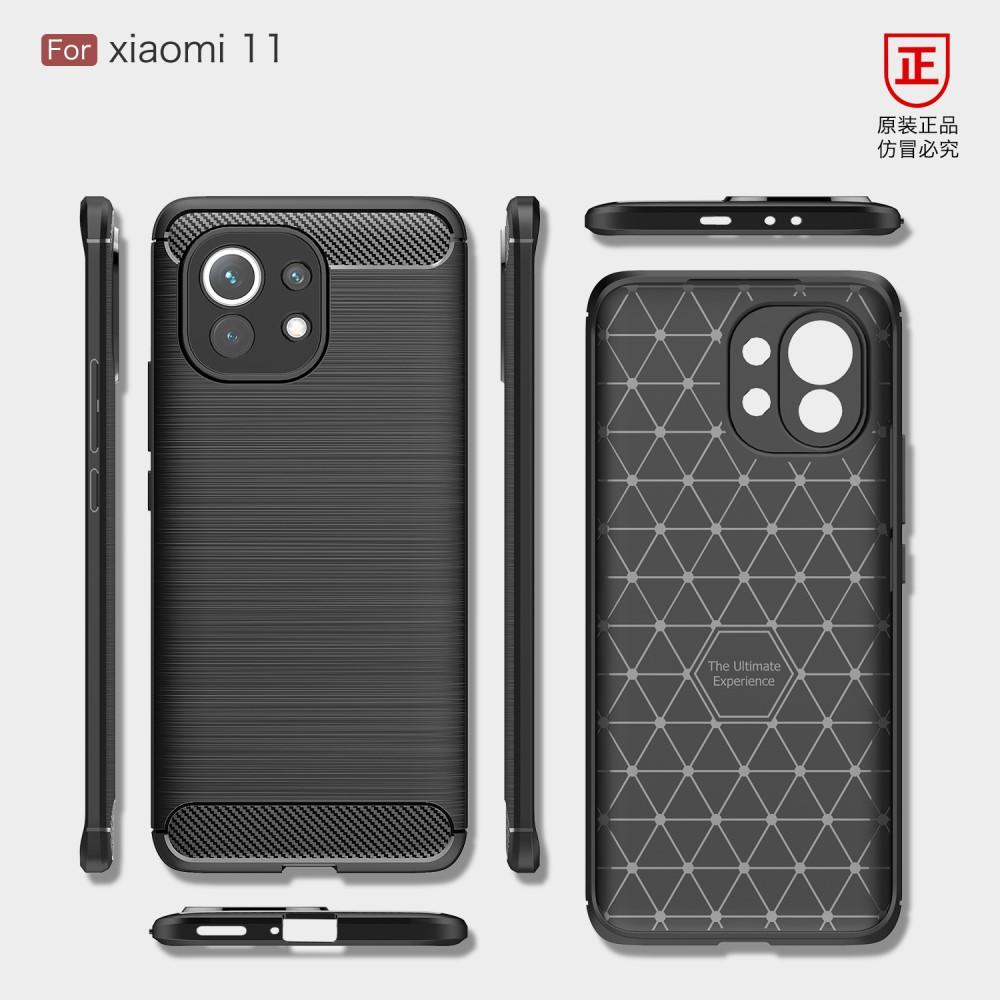 Cover-Discount Xiaomi Mi 11 - Metall Carbon Look Gummi Hülle
