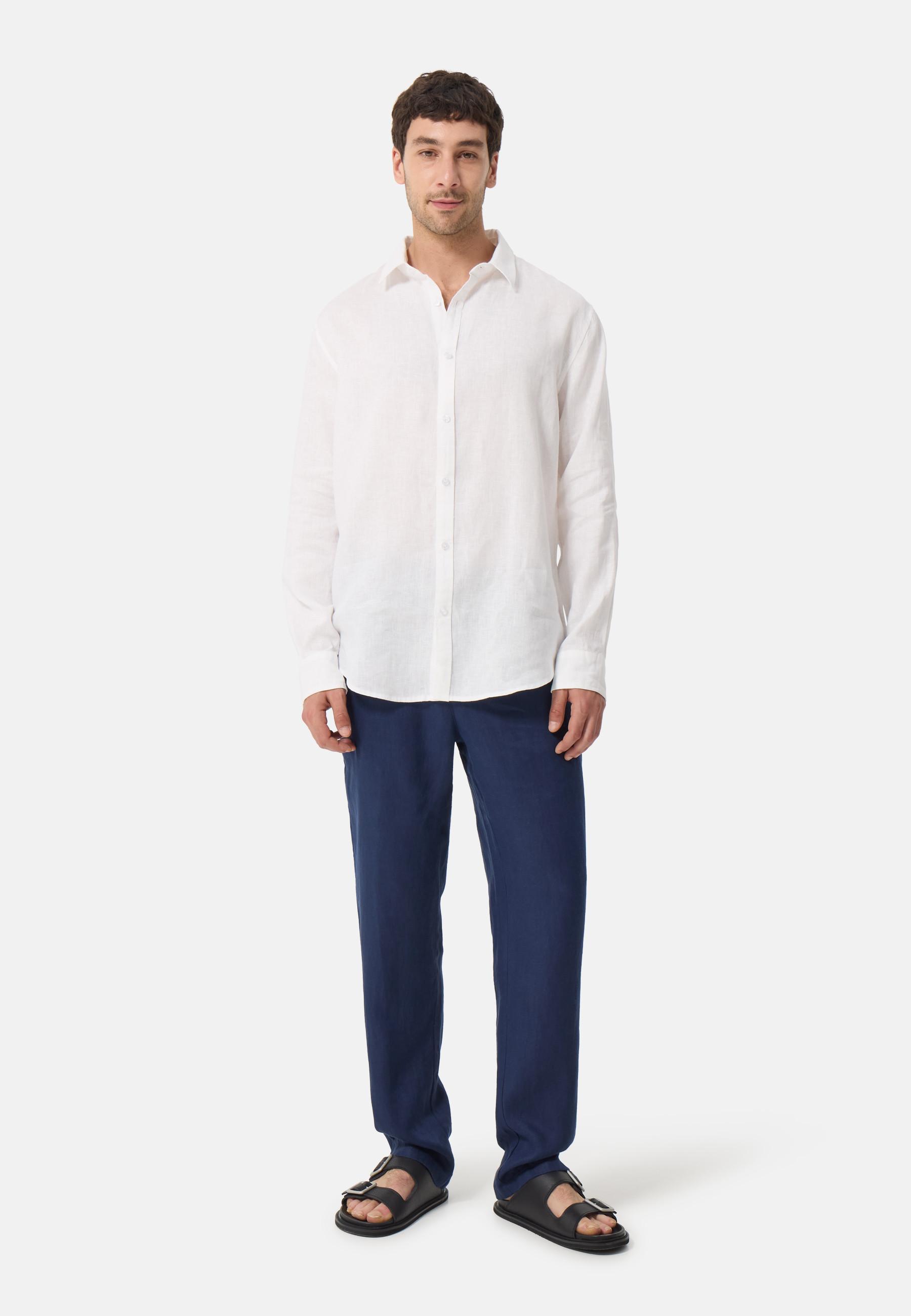 CASH-MERE.CH Leinen Lange Chino Hose