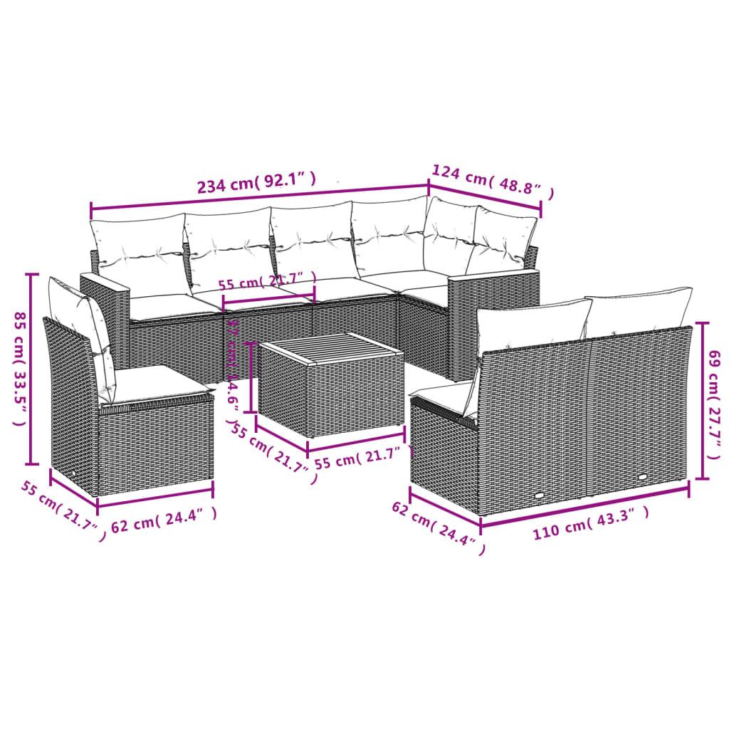 VidaXL Garten sofagarnitur poly-rattan