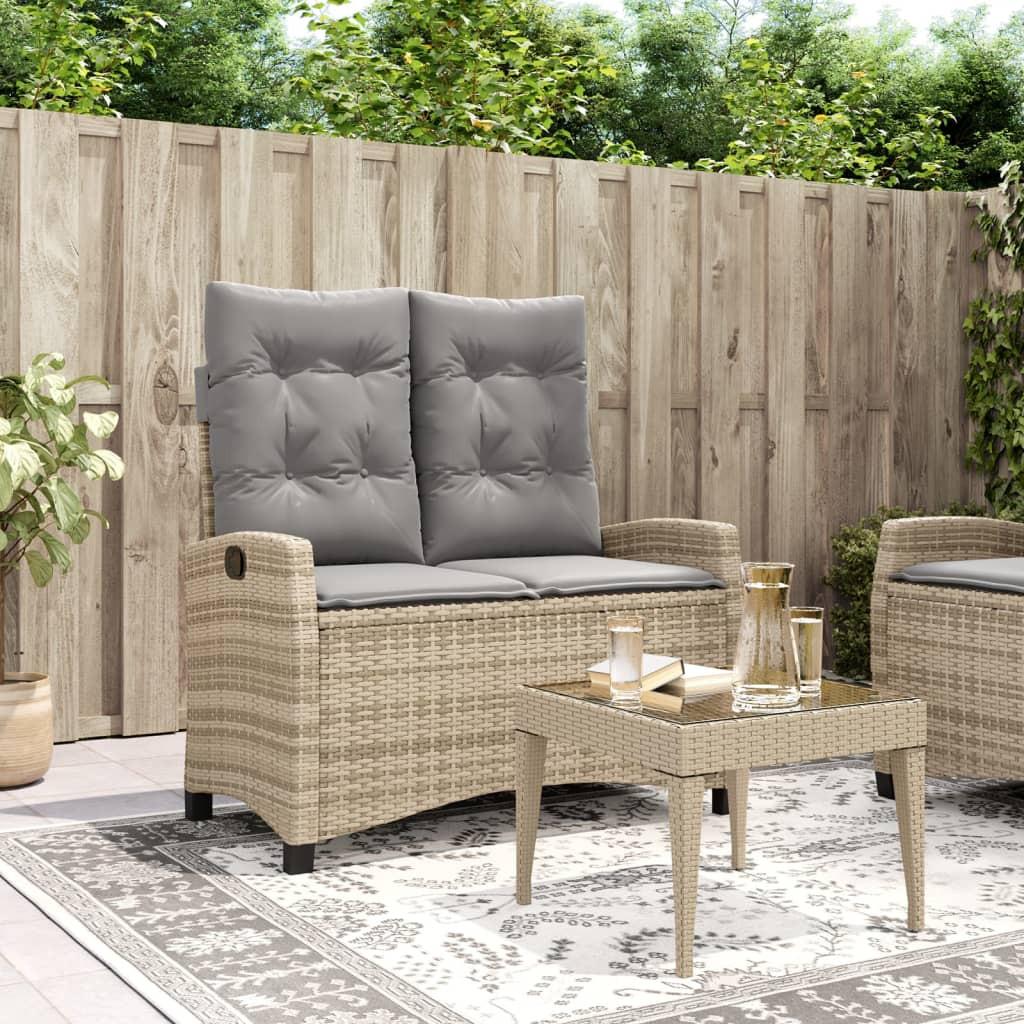 VidaXL Verstellbare gartenbank poly-rattan