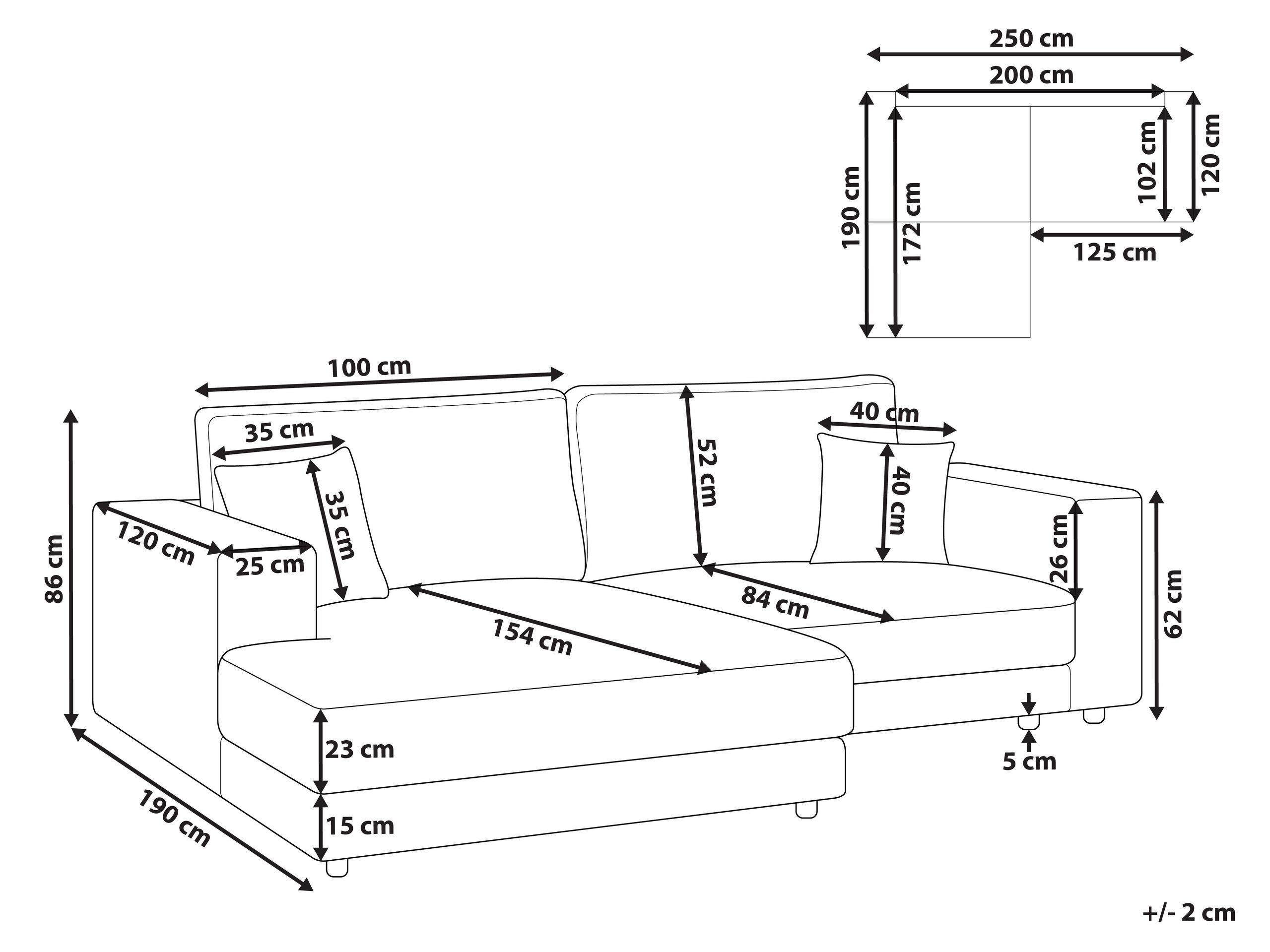 Beliani Ecksofa aus Polyester Skandinavisch LOFOTEN