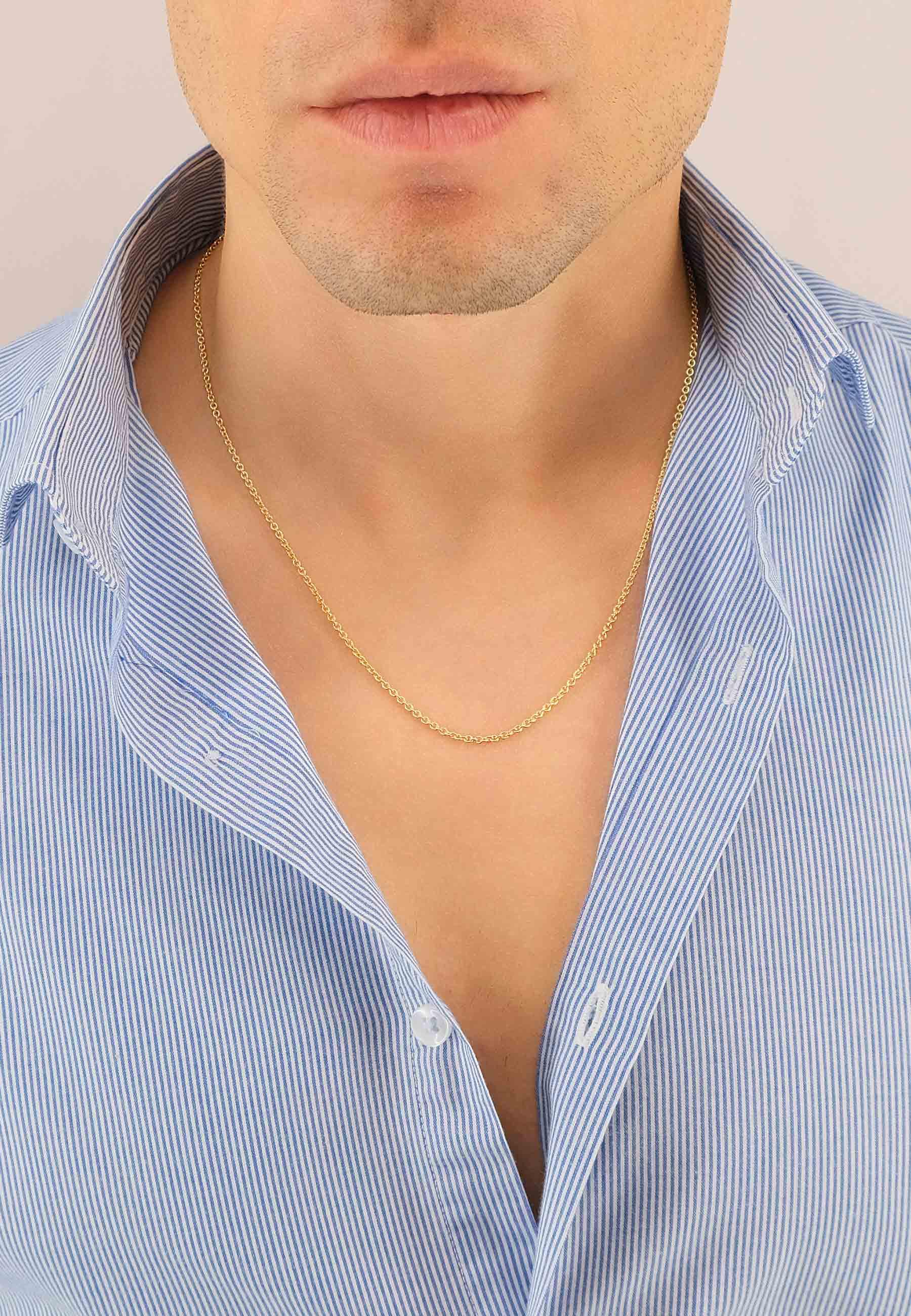 MUAU Schmuck Collier Rundanker Gelbgold 750, 2mm, 45cm