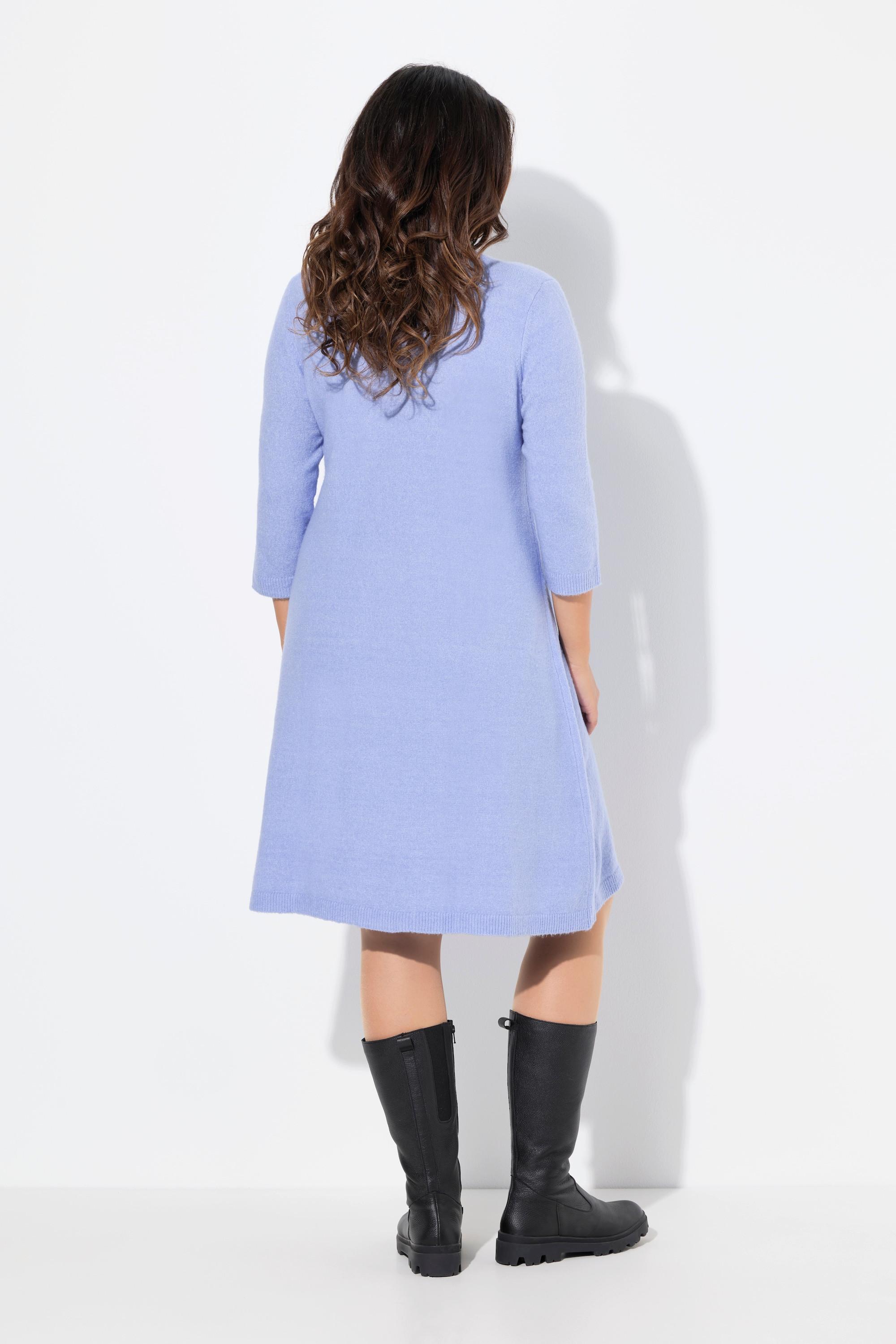 Ulla Popken Strickkleid A-Linie Stehkragen 3/4-Arm