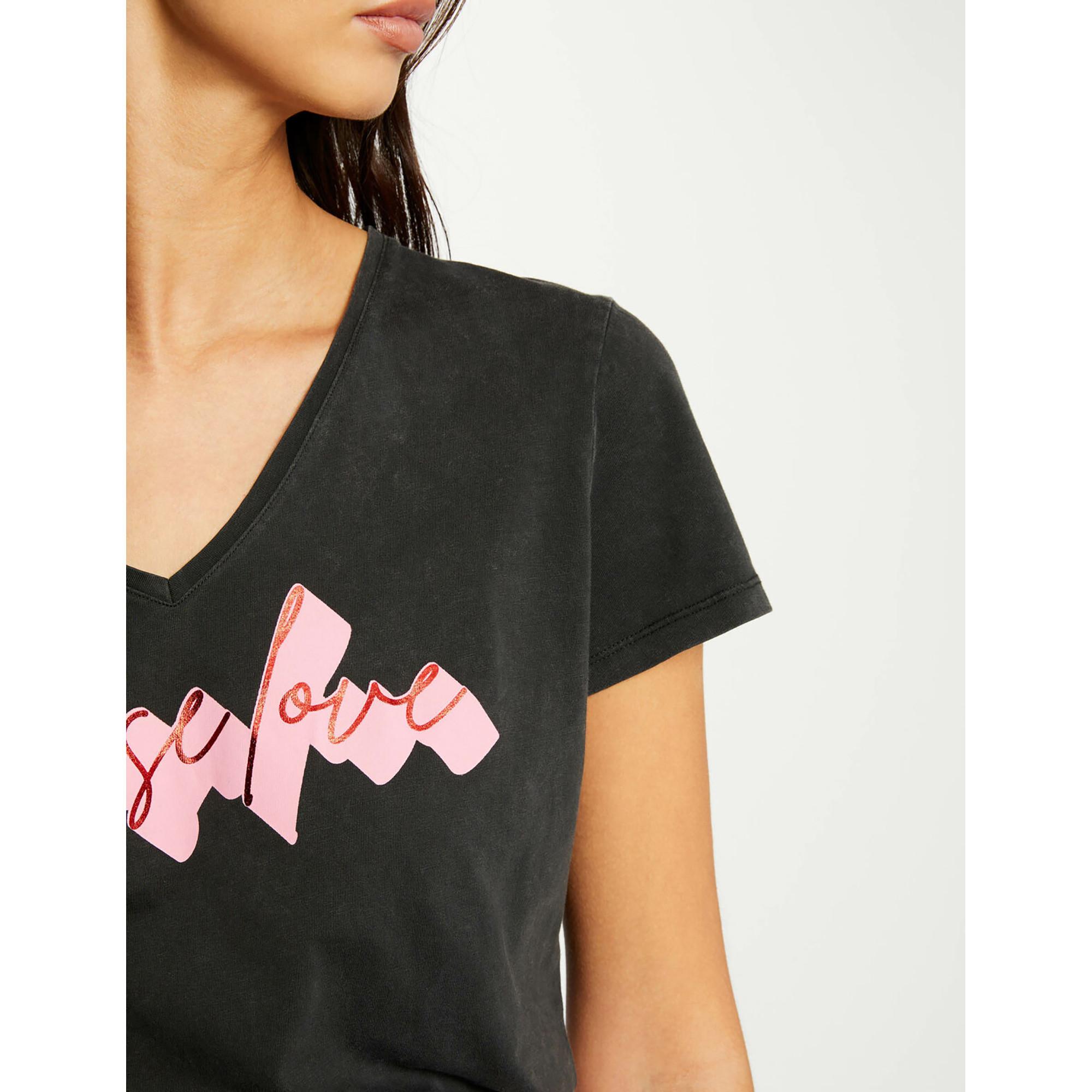 MORGAN V-Ausschnitt Kurzarm Print T-Shirt