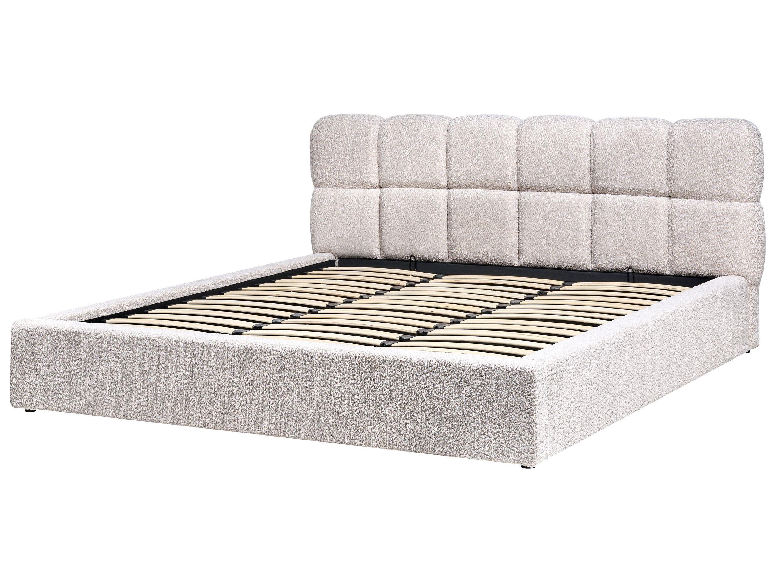 Beliani Bett mit Stauraum aus Bouclé Modern BASTON