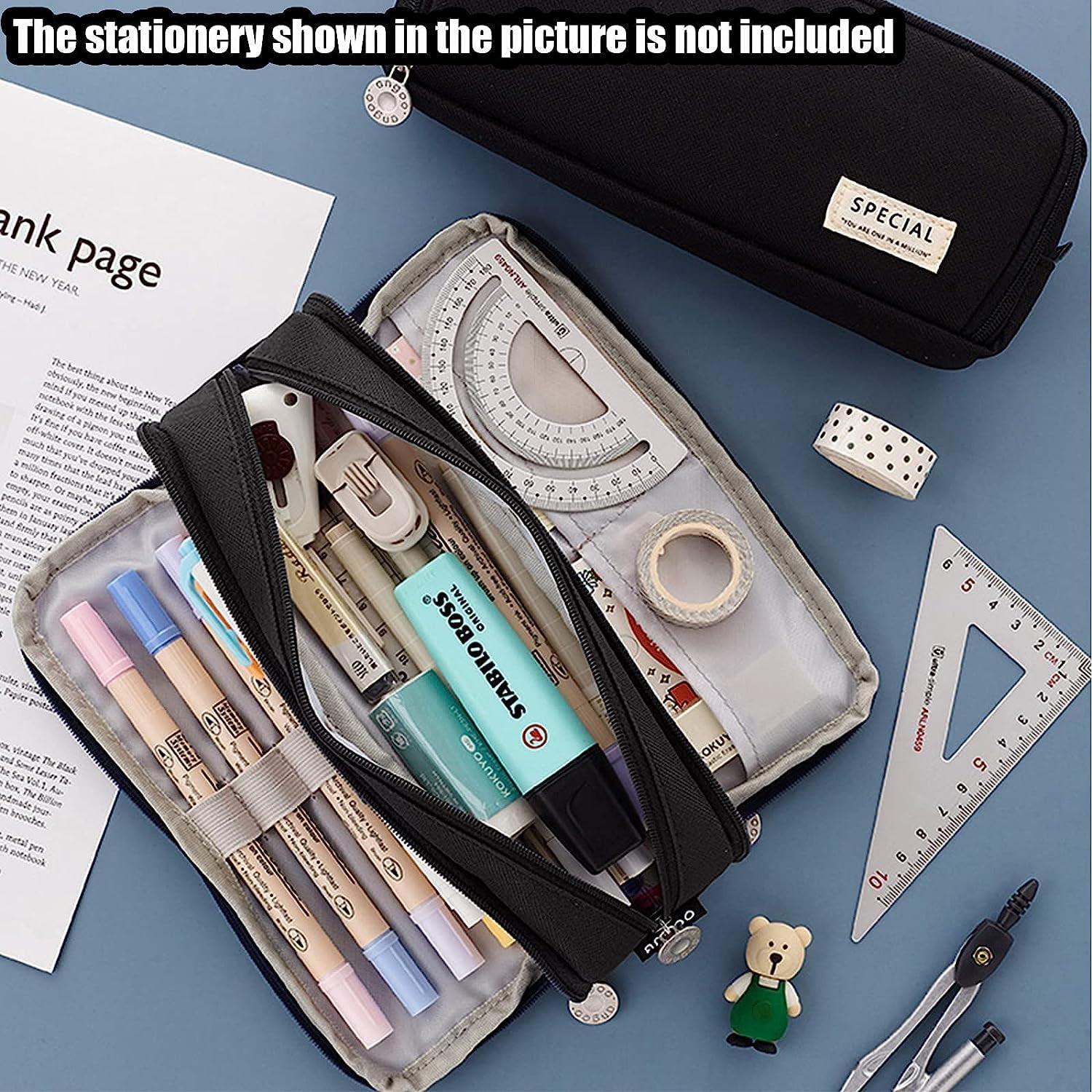 Only-bags.store Federmäppchen mit 3 Fächern Großes Fassungsvermögen Federmäppchen Federmäppchen für Schule & Büro