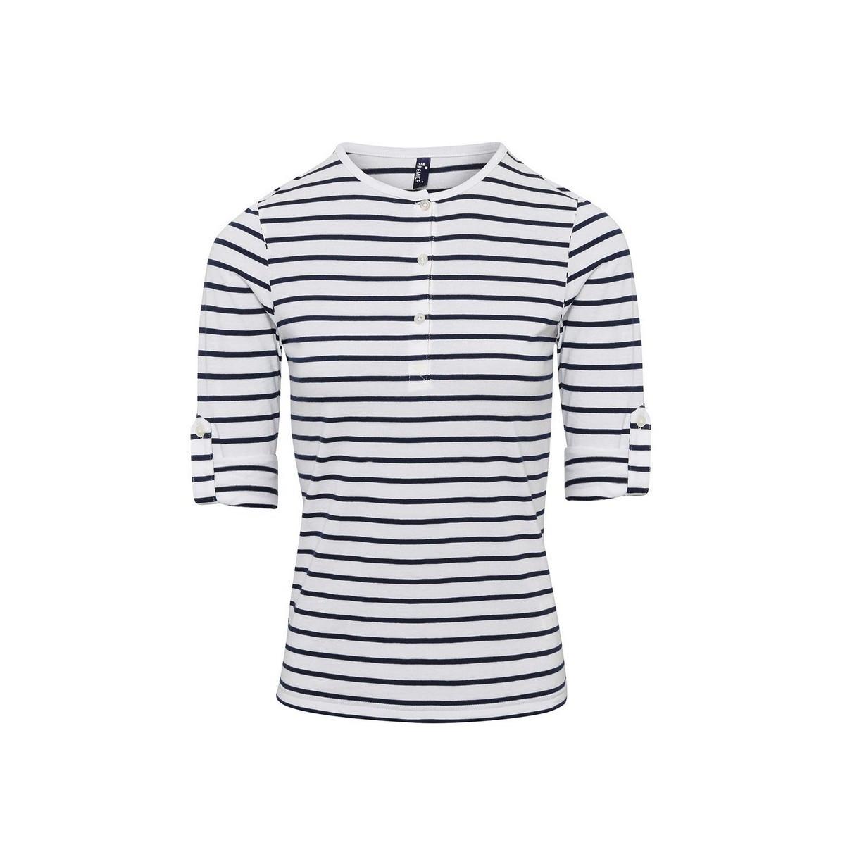 PREMIER Long John Gestreiftes T-Shirt mit Krempelärmeln