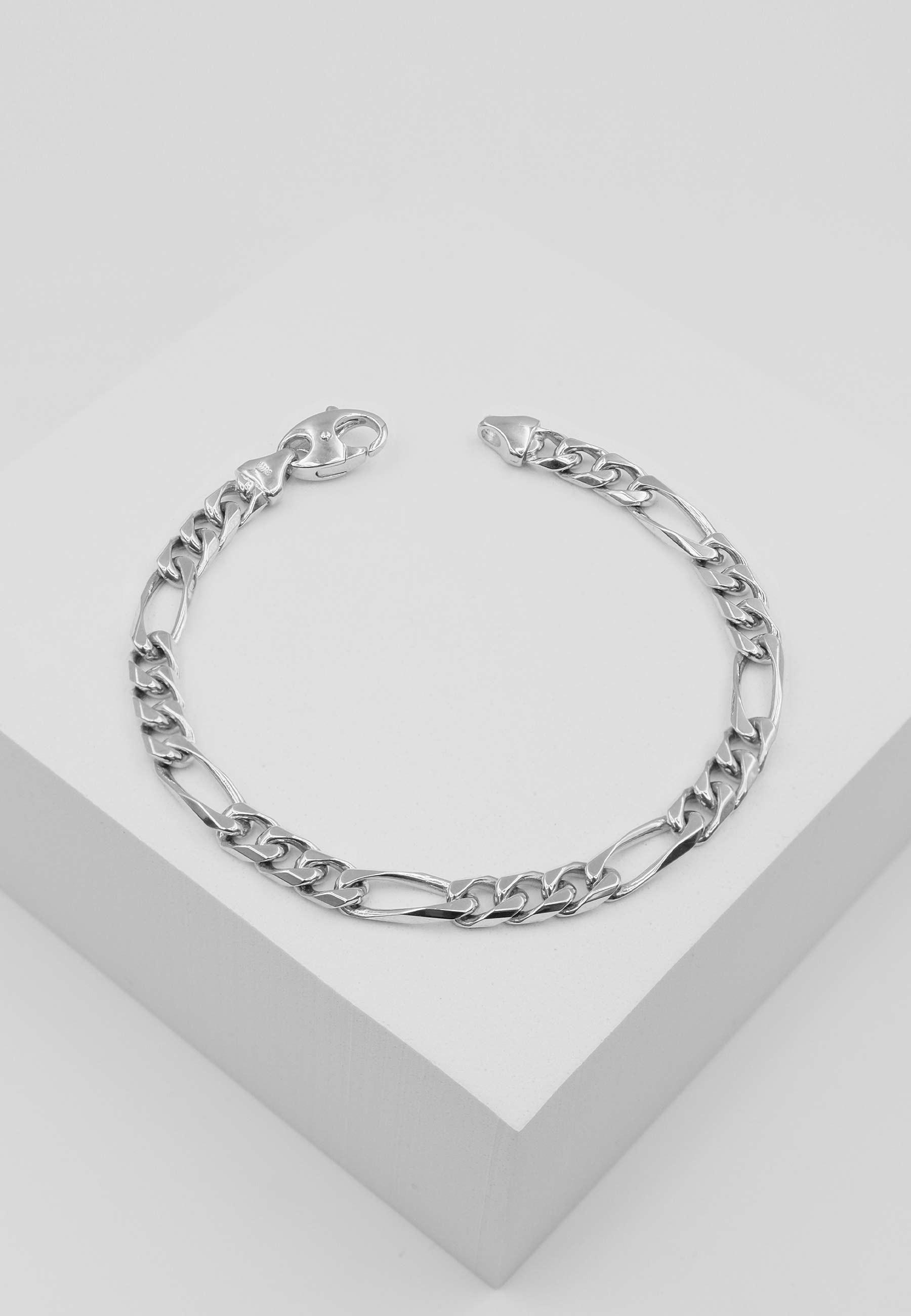 MUAU Schmuck Bracelet Figaro Weissgold 750, 22cm, 6mm