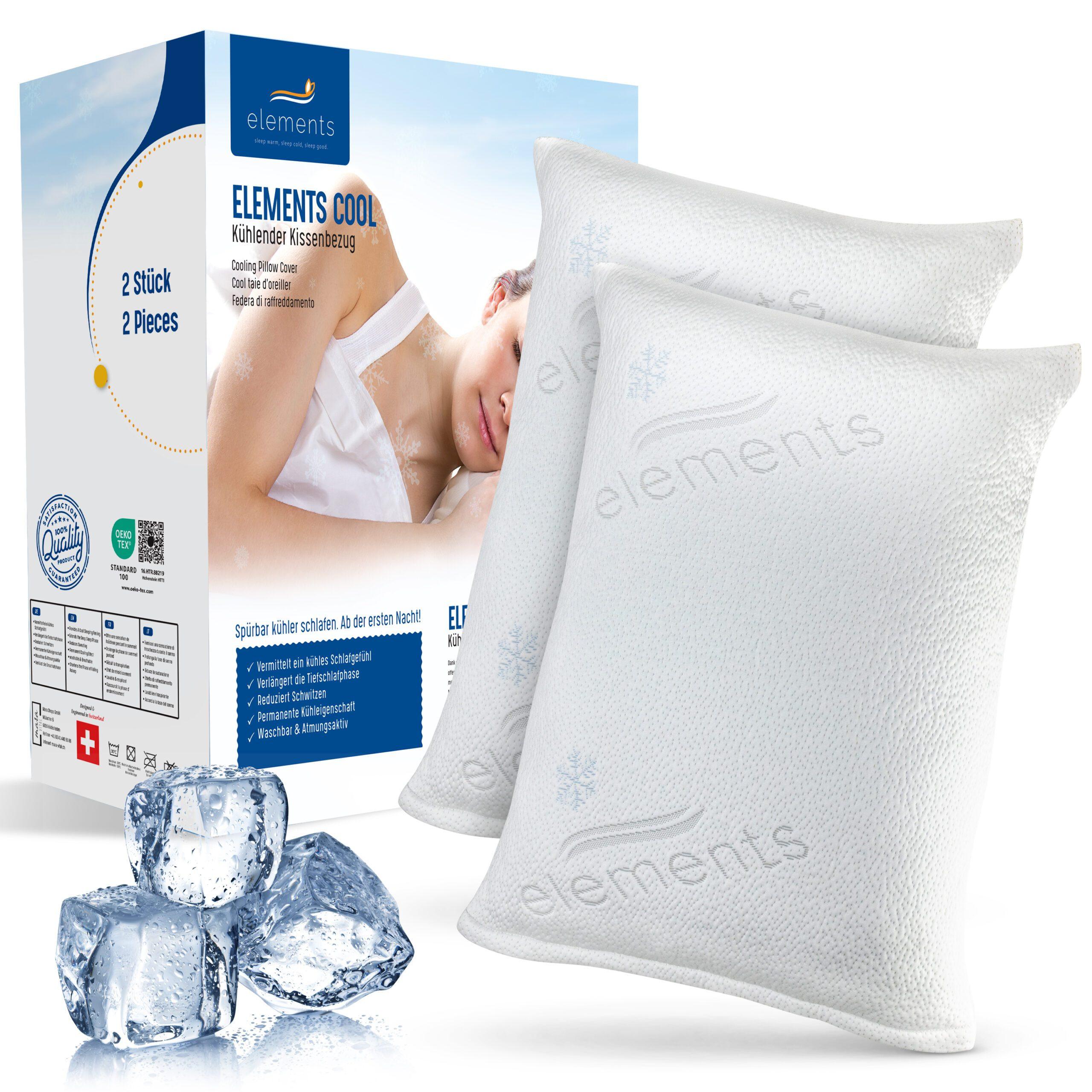 Mara Vital Kühlender Kissenbezug Elements Cool 2er Set – Kissenbezug / Kissenbezug kühlend - Bio GOTS Premium