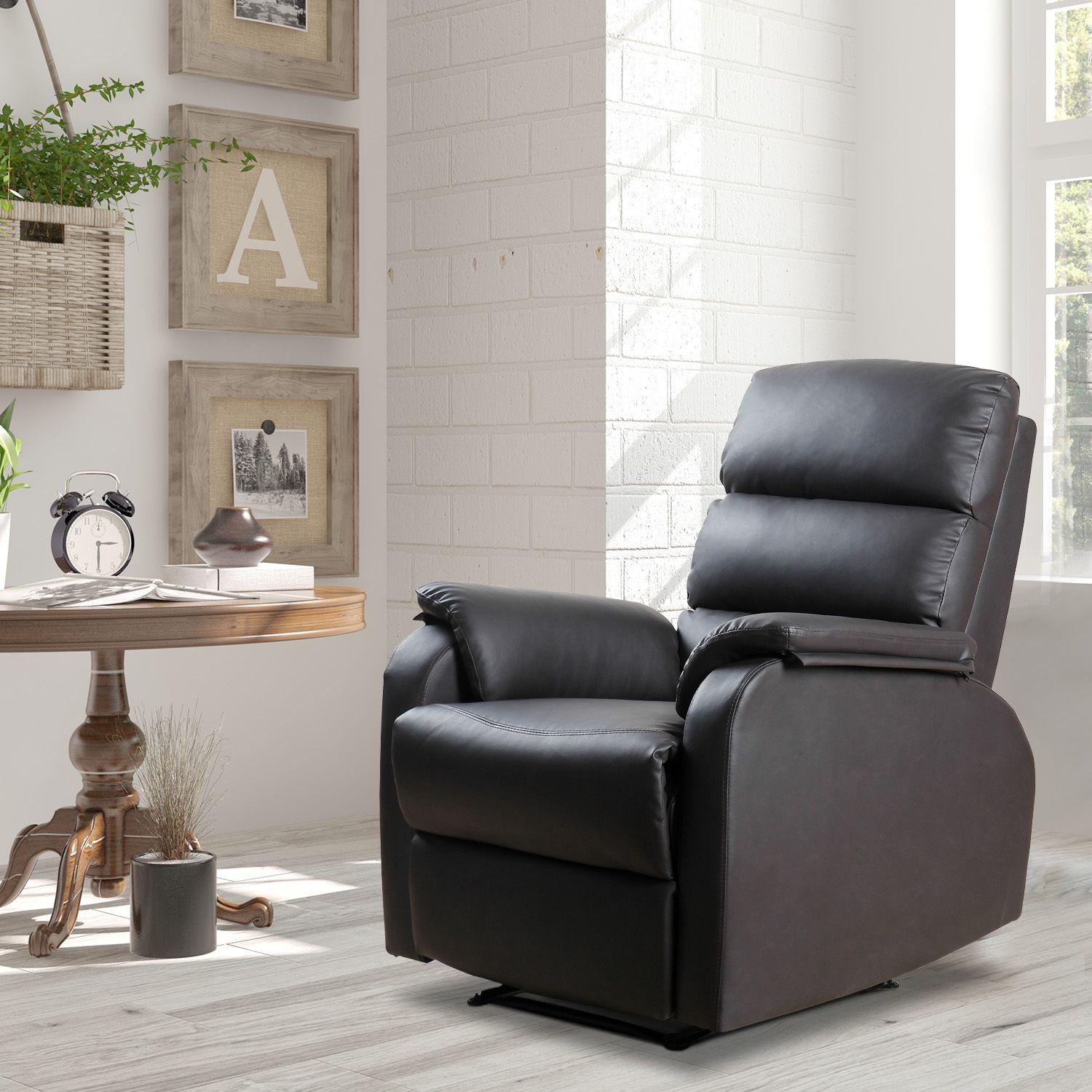 Northio Relaxsessel Fernsehsessel Couch-Sessel Liegesessel Winkelschreibtisch Mit Cpu-Ständer Verstellbar Ergonomisch Kunstleder Braun 75X 92X99Cm