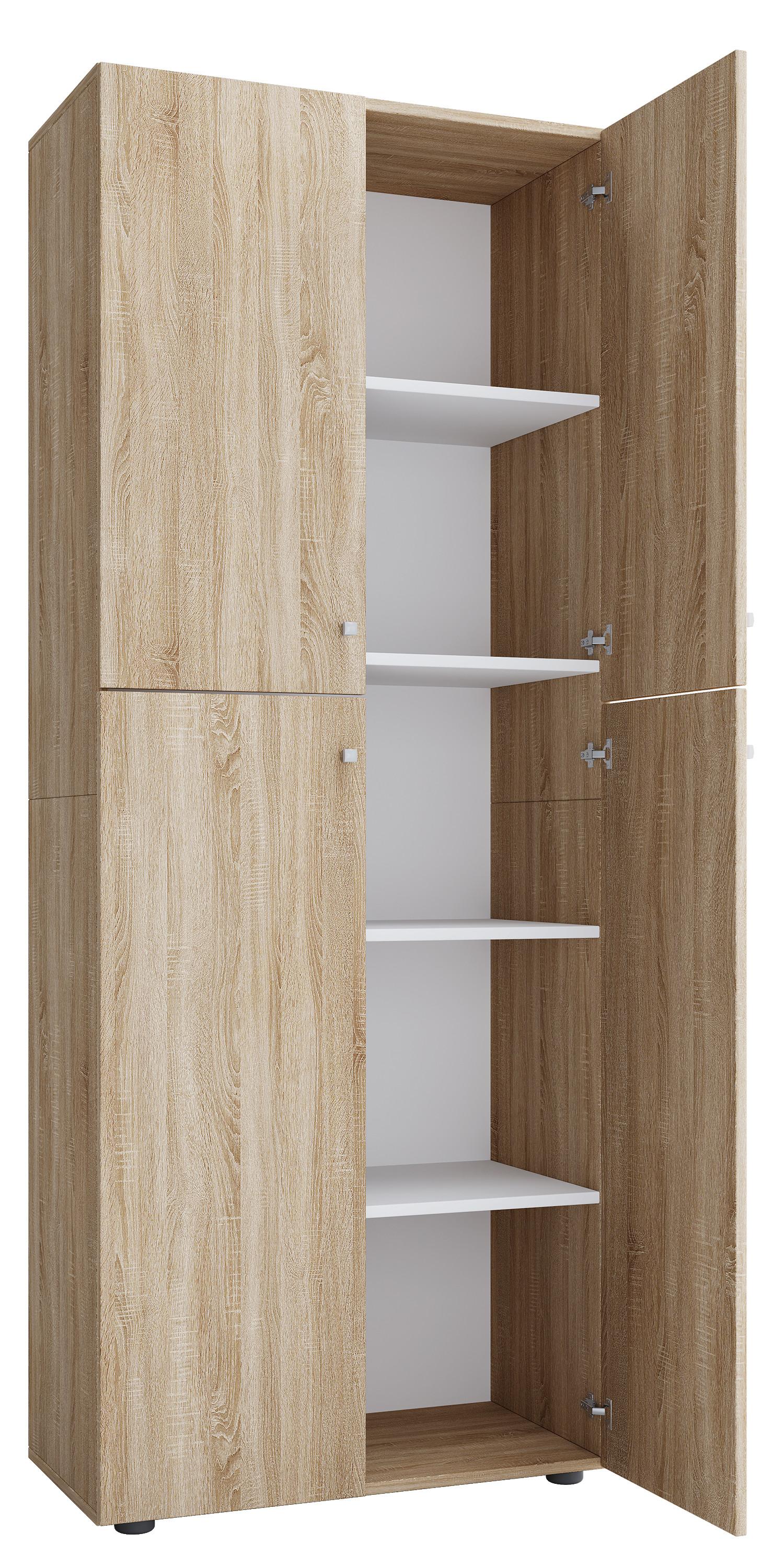 VCM Büroschrank mit 5 Fächern | moderner Aktenschrank mit Drehtüren | Maße ca. B. 70 x H. 184 x T. 40 cm – Lona 5-Fach