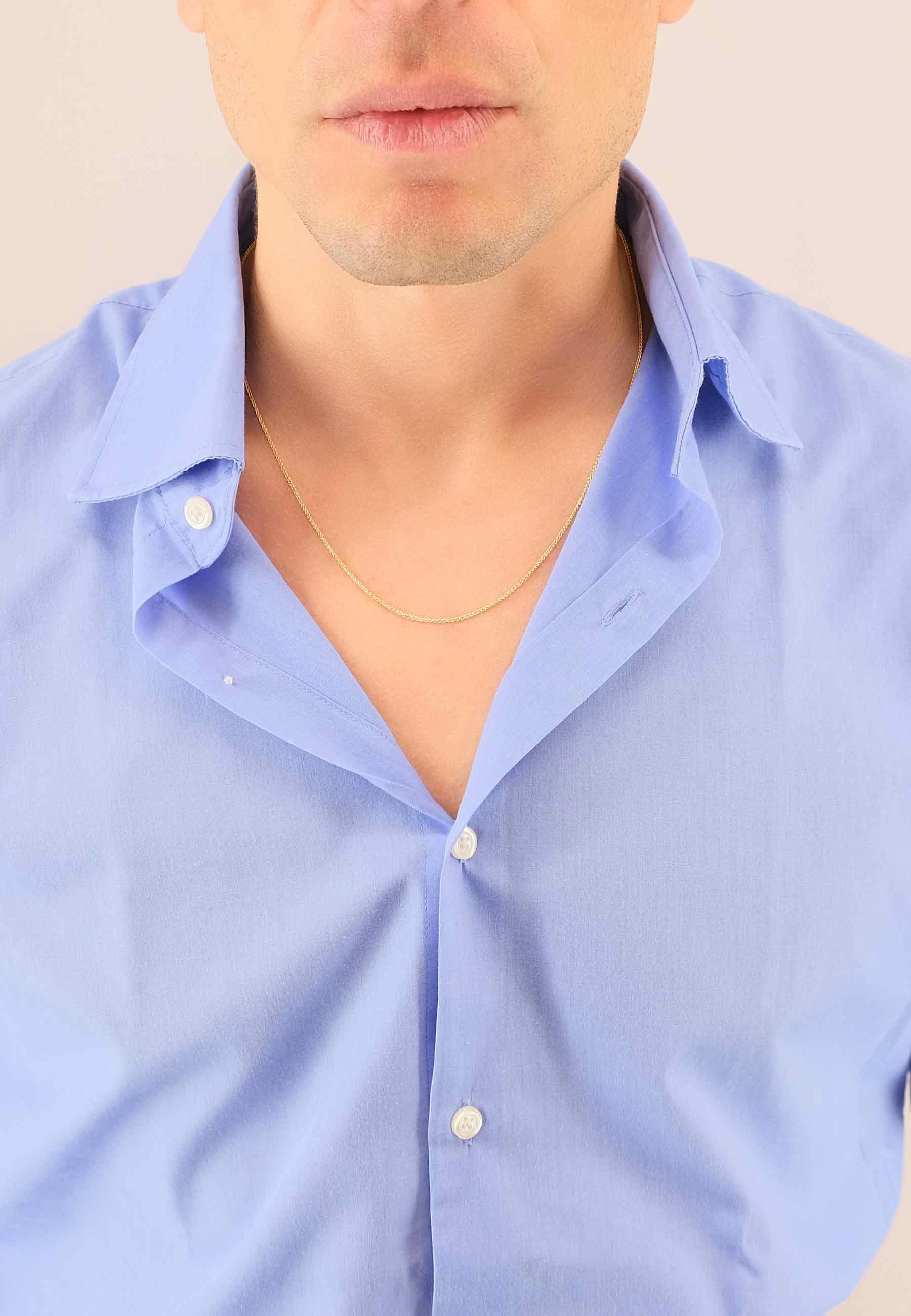 MUAU Schmuck Collier Zopf Gelbgold 750, 1.2mm, 45cm