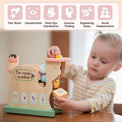 Activity-board Eismaschine Holzspielzeug, Kinderküche & Kaufladenzubehör, Eisdiele Kleinkinder Holz