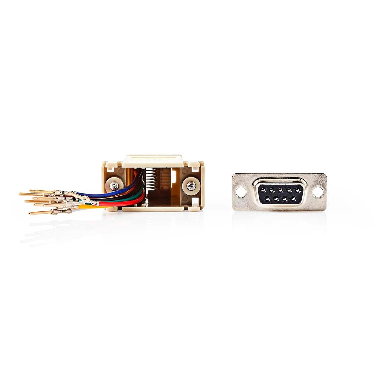 Nedis Serieller Adapter | Adapter | D-SUB 9-Pin Stecker | RJ45 Buchse | Vernickelt | Elfenbein | Box