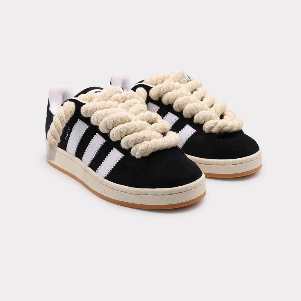 adidas Campus 00s Core Black - Rope Lace Beige