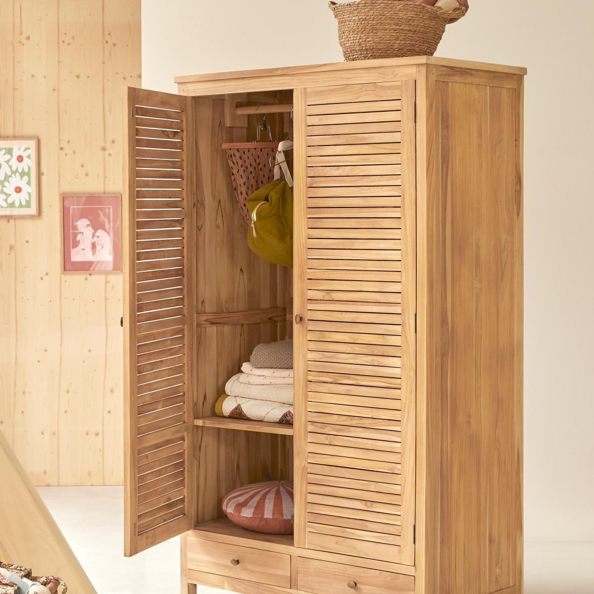 Tikamoon Schrank für das Kinderzimmer aus massivem Teak Suzette